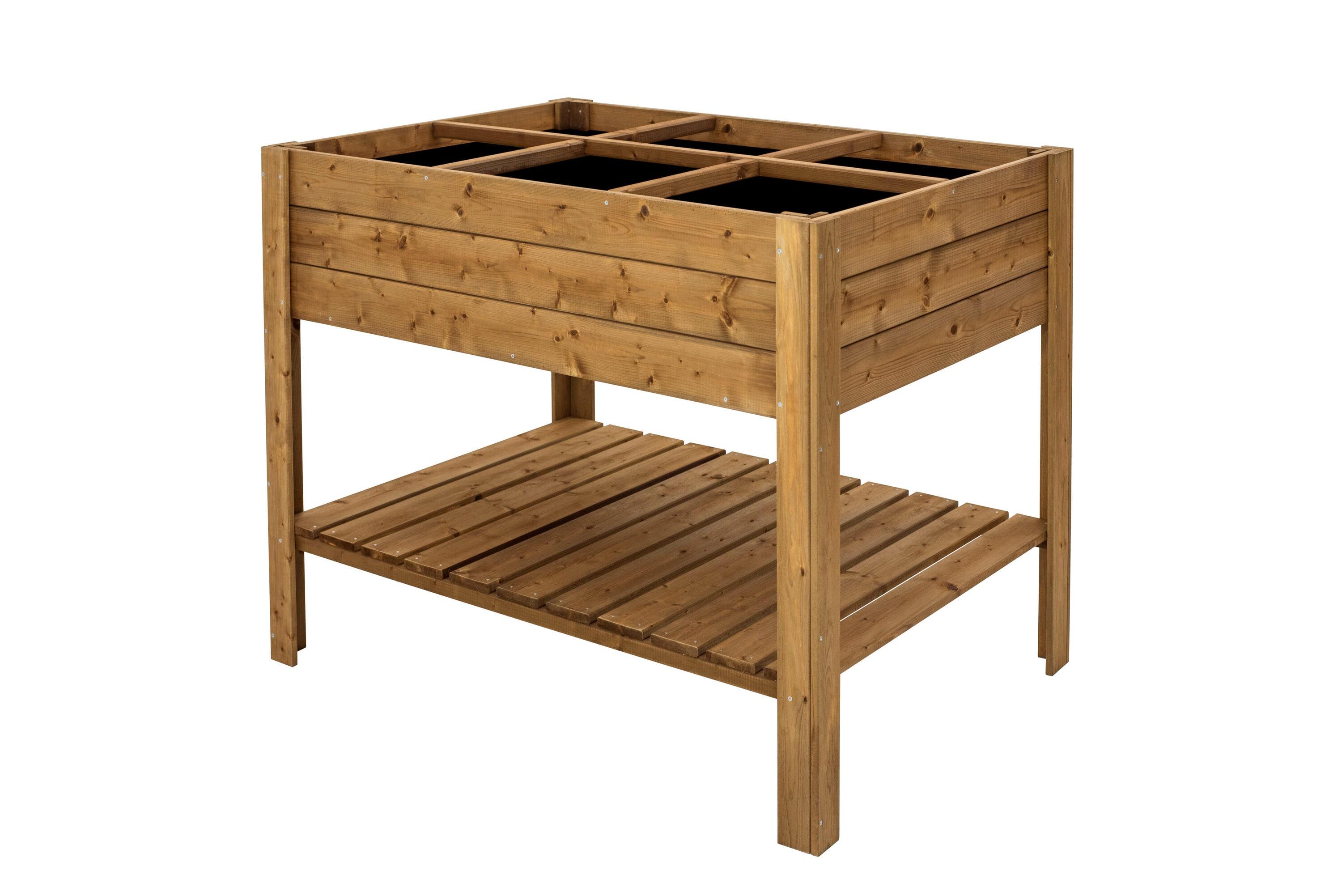 Tierra Garden Rectangular Raised Bed with Shelf