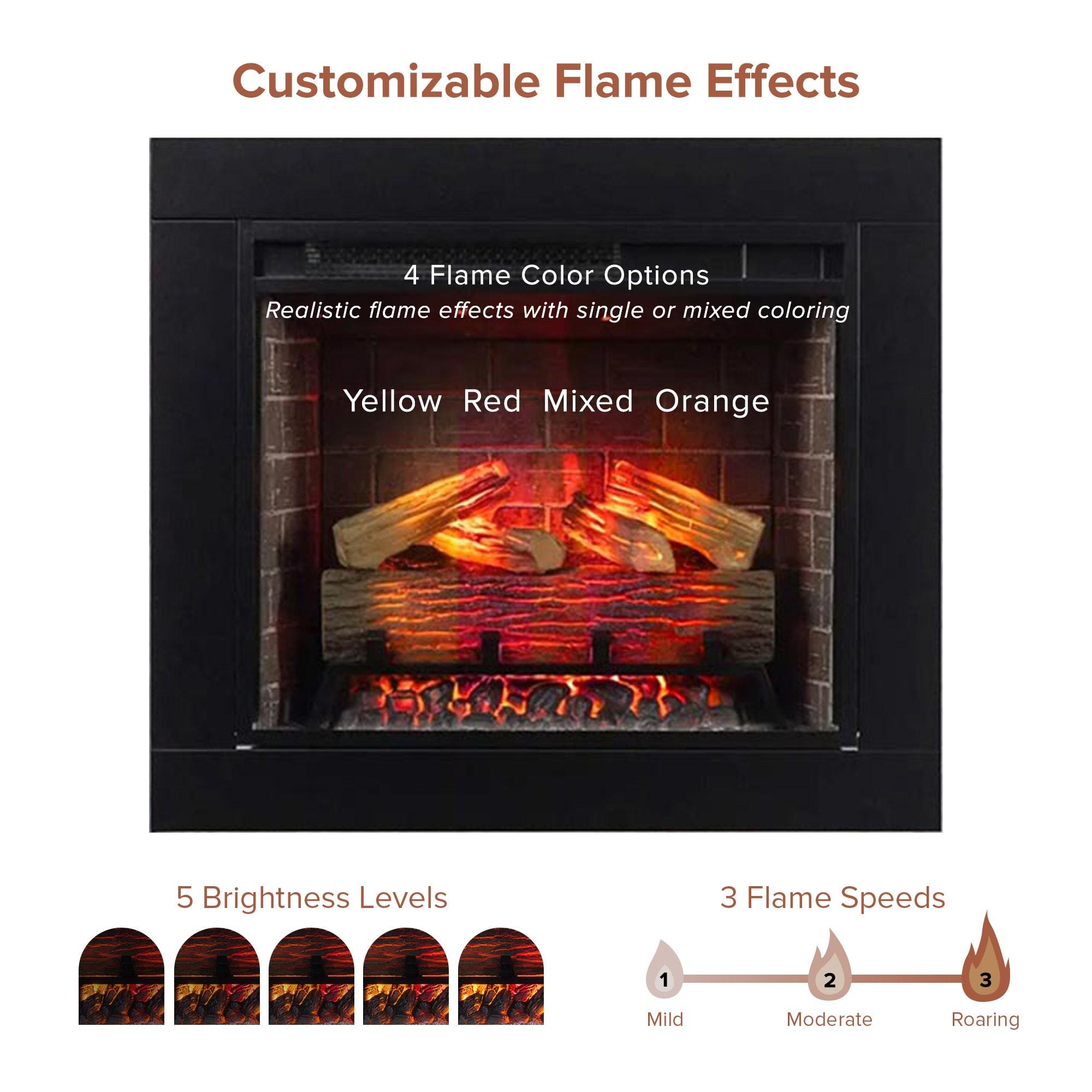 Uptown 33" Infrared Electric Fireplace Insert Heater with Trim Kit, Compatible with Alexa & Google, Remote Control