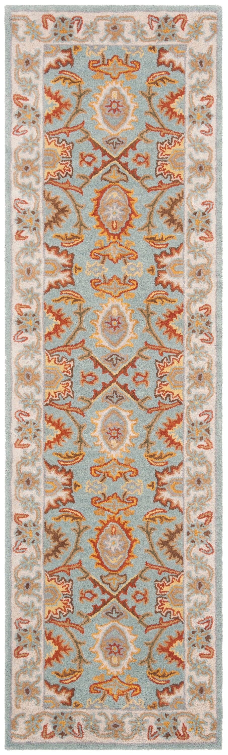 Heritage HG734 Hand Tufted Runner Rug - Light Blue/Ivory - 2'6"x6' - Safavieh.