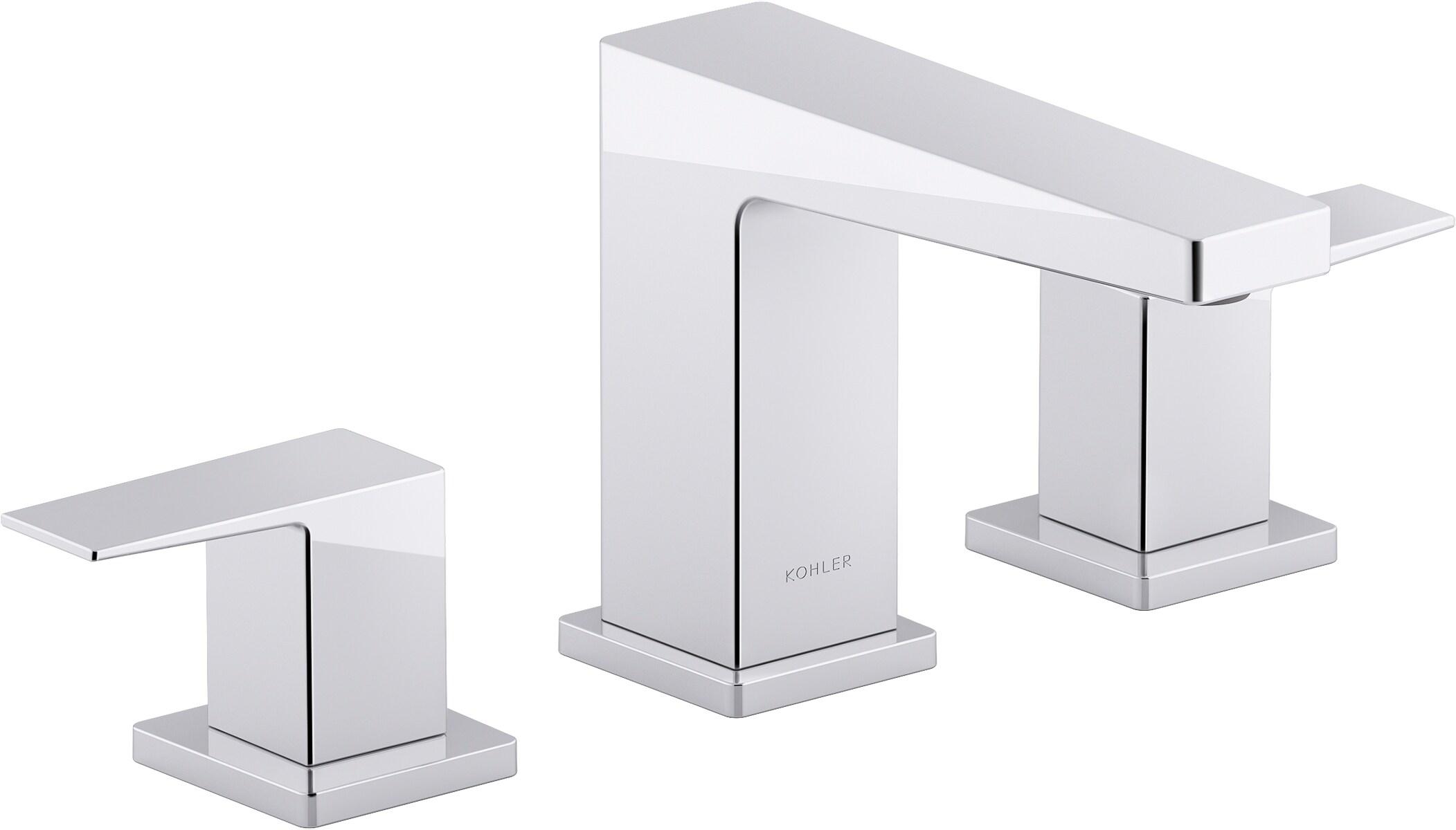 Kohler Honesty Widespread Bathroom Faucet with Pop-Up Drain Assembly, 3-Hole 2-Handle Bathroom Sink Faucet, 1.2 gpm