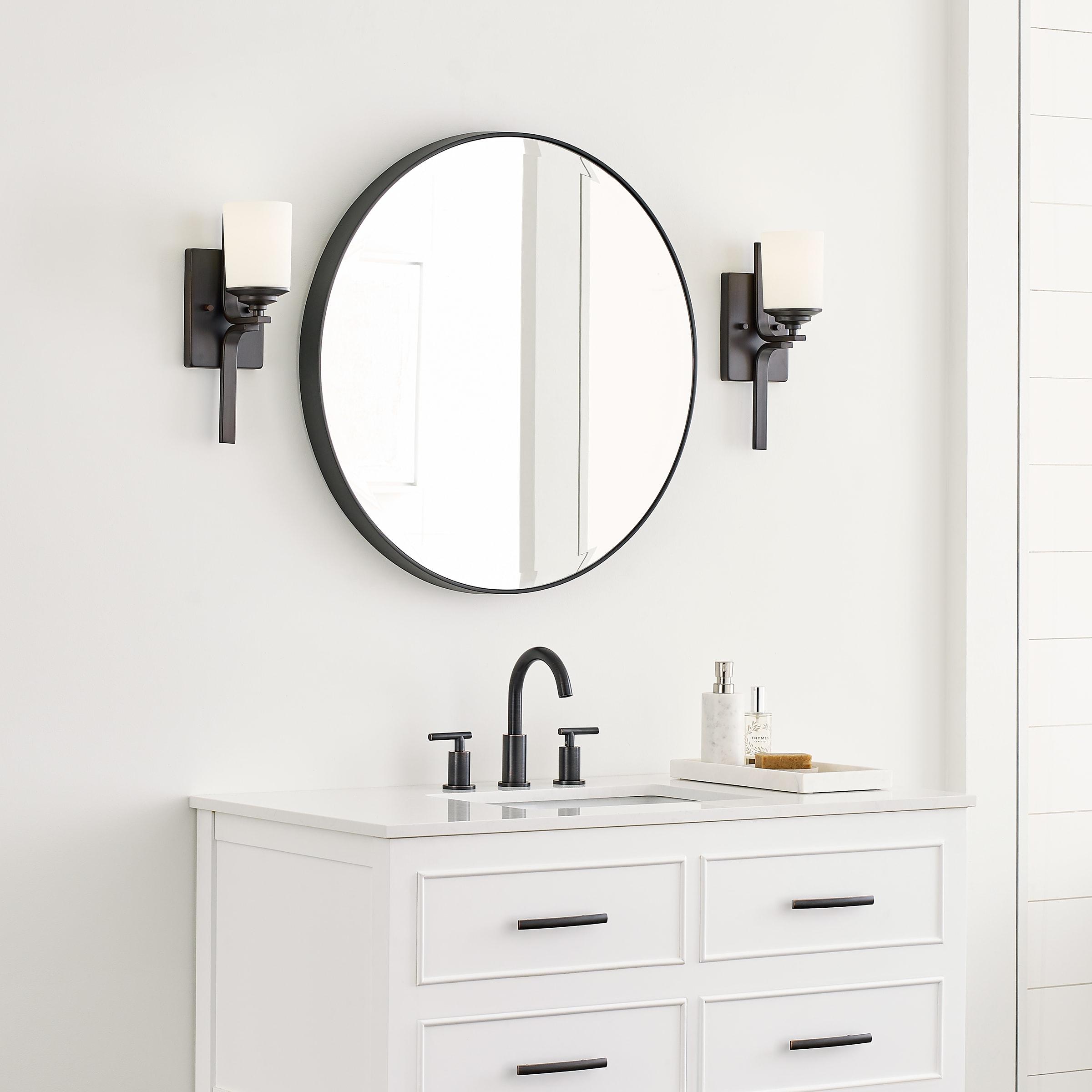 Kemal Traditional Bronze Round Wall Sconce, Energy Star 15in