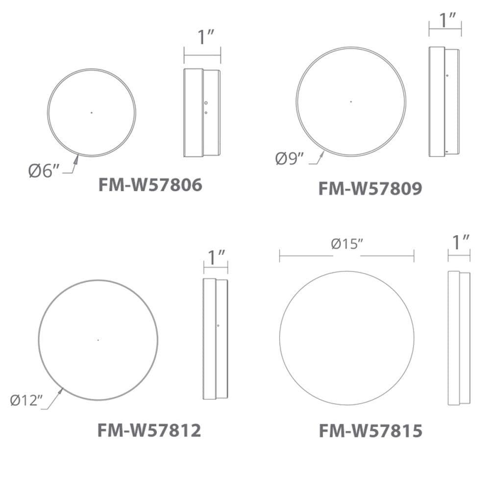 Pi LED Dimmable Round Flush Mount