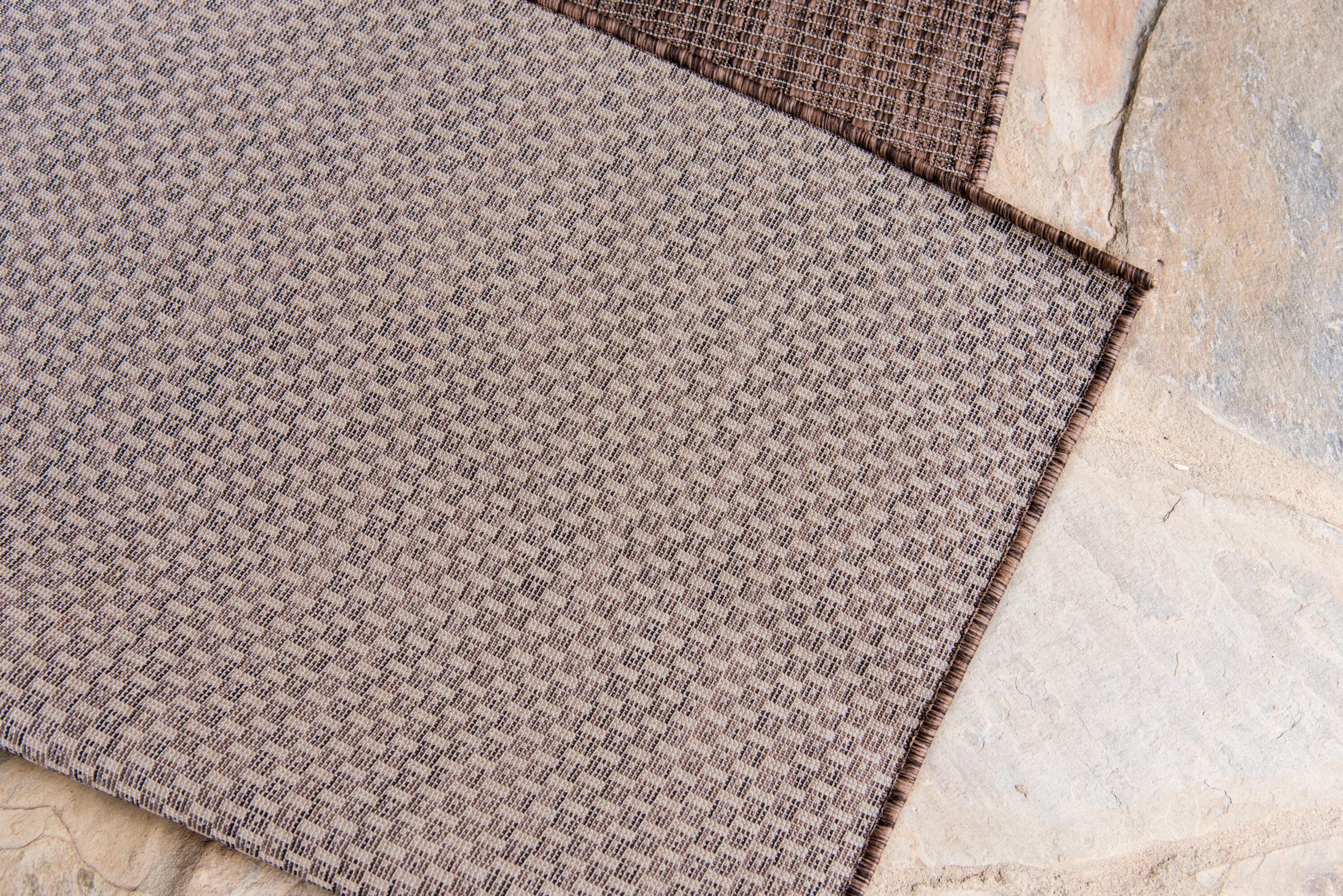 Unique Loom 7' 1 x 10' 0 Rectangle Indoor/Outdoor Solid Light Brown Area Rug
