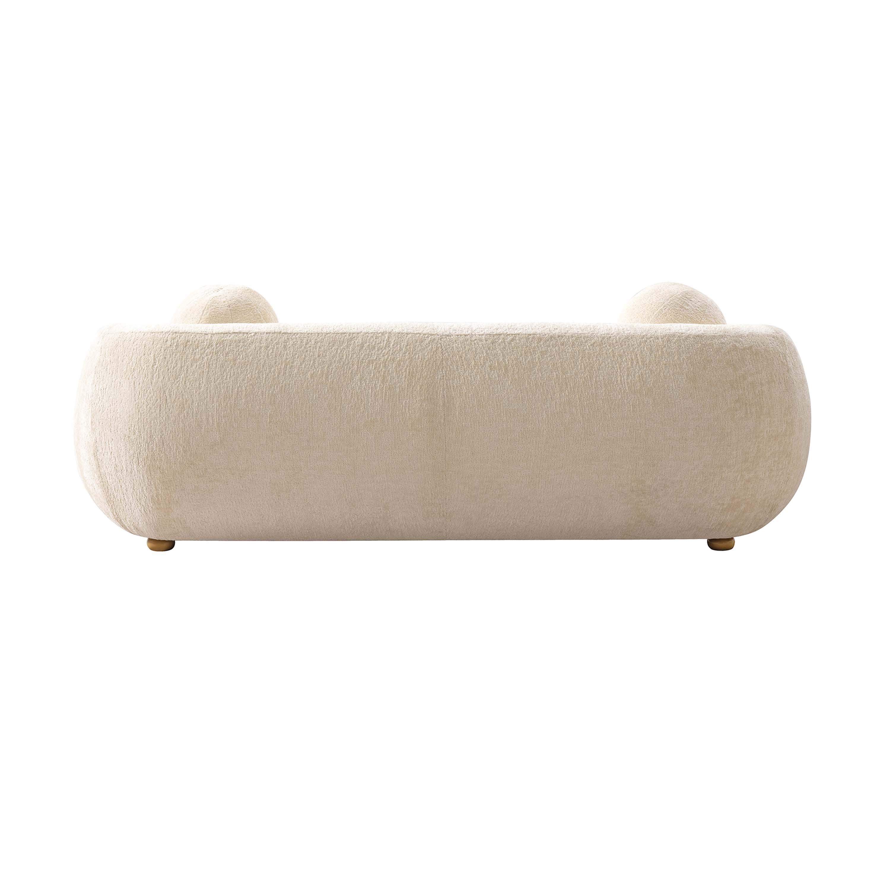 Manhattan Comfort 85.8" Tribeca Modern Chenille Upholstered Sofa Cream