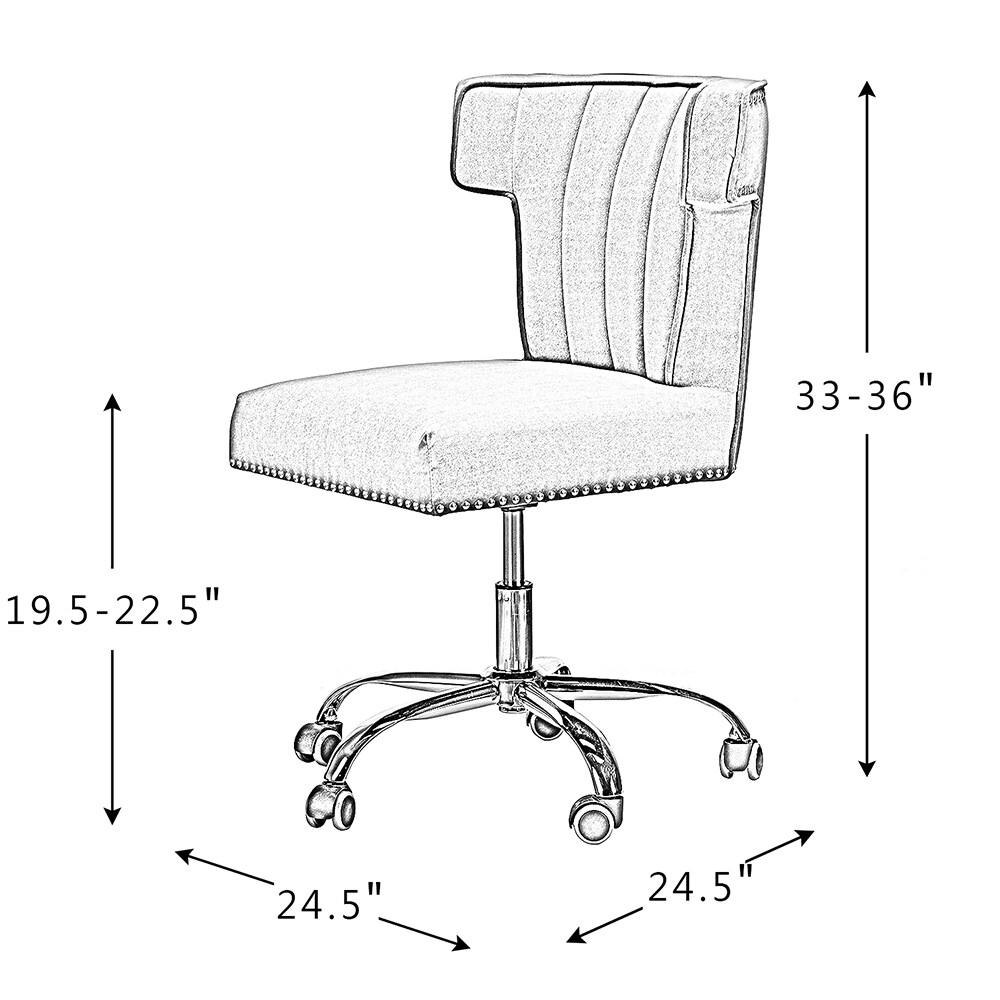 Home Office Chair Wingback Tufted Back Swivel Adjustable Computer Desk Table Chair Gold Base Moss