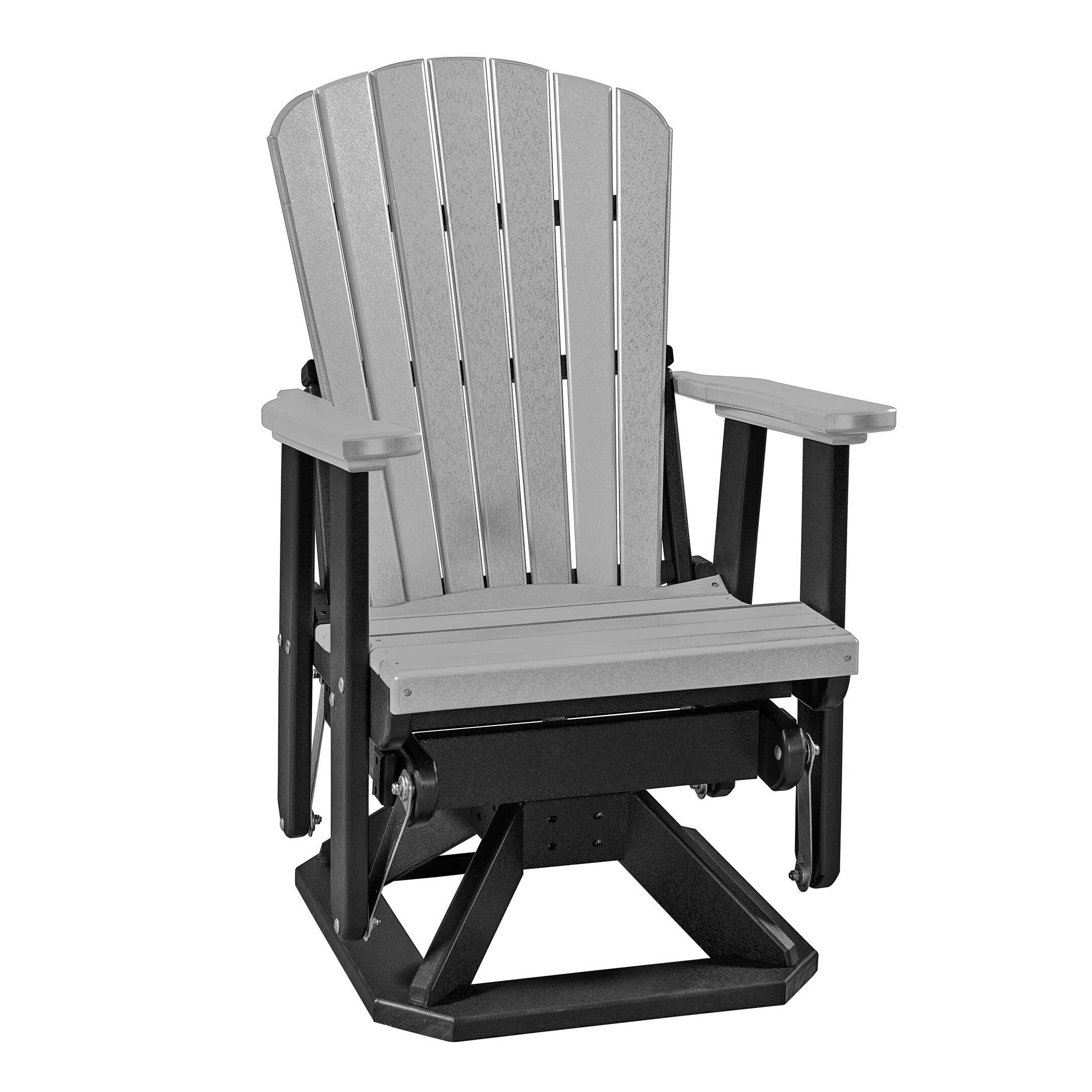 OS Home and Office Furniture Resin Fan Back Swivel Glider in Light Gray/Black