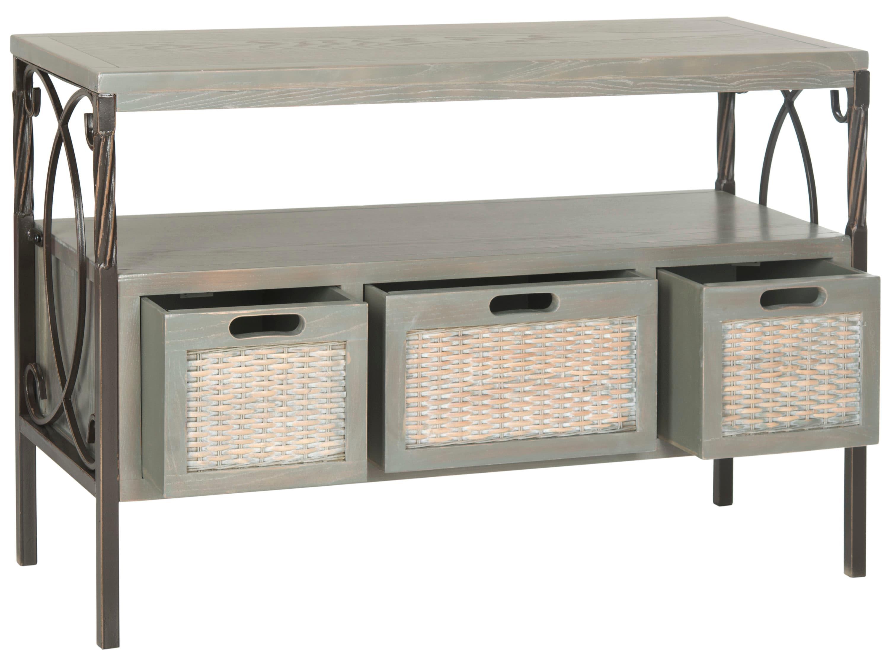 Joshua Media Console Table - Ash Grey - Safavieh