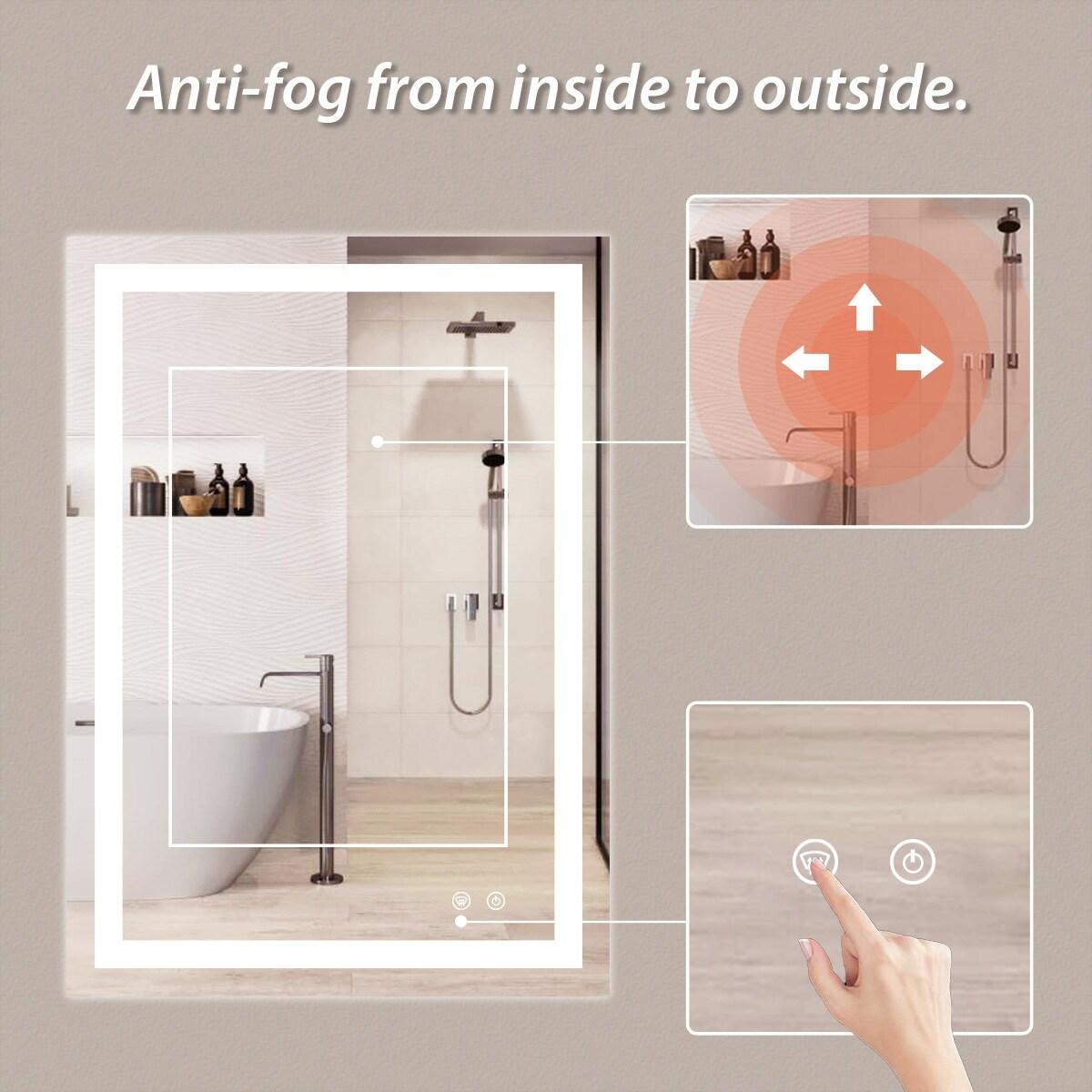 Keonjinn 84 x 32 Inch LED Bathroom Mirror with Lights 3 Color Temperature Frontlit Oversized Vanity Mirror Wall Mounted Anti-Fog, UL Listed LED Driver, Tempered Glass Dimmable Lighted Bathroom Mirror