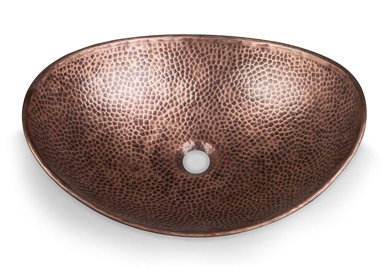 Pure Copper Hand Hammered Harbor Bathroom Vessel Sink 19"