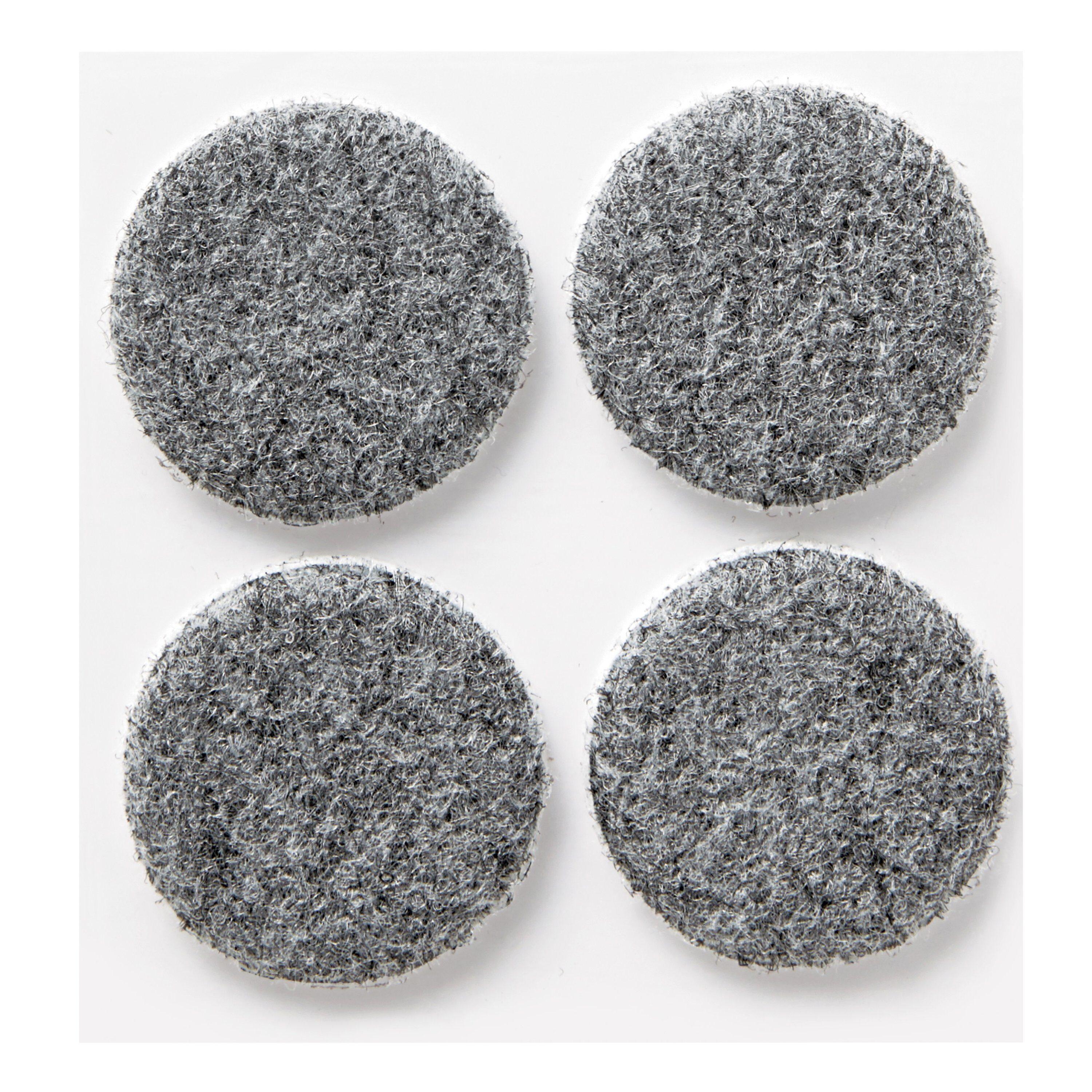 Gray Heavy Duty Round Felt Floor Pads, 1.5 inches, 4-Pack