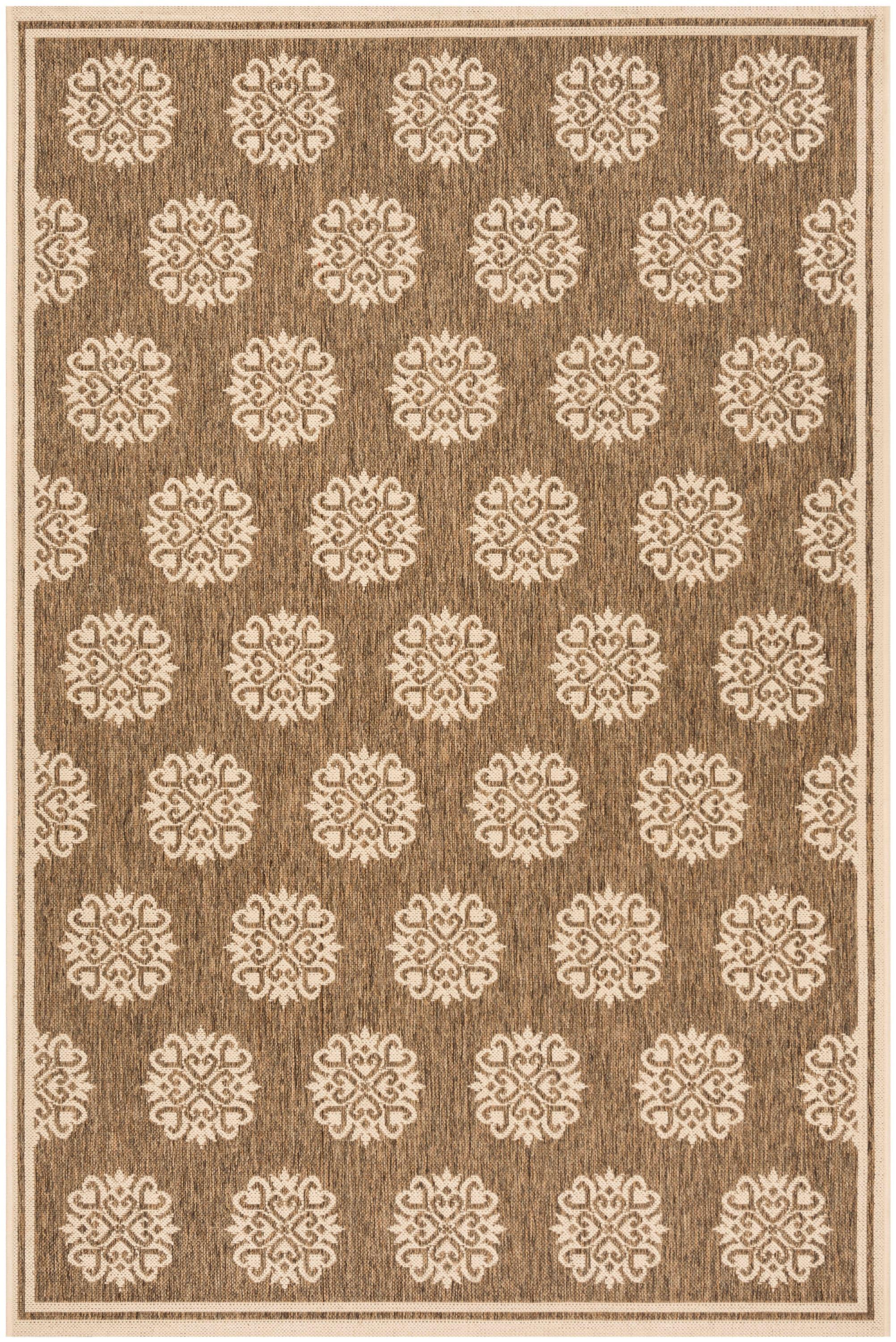 Beach House BHS181 Power Loomed Indoor/Outdoor Area Rug - Beige/Cream - 6'7"x9'2" - Safavieh