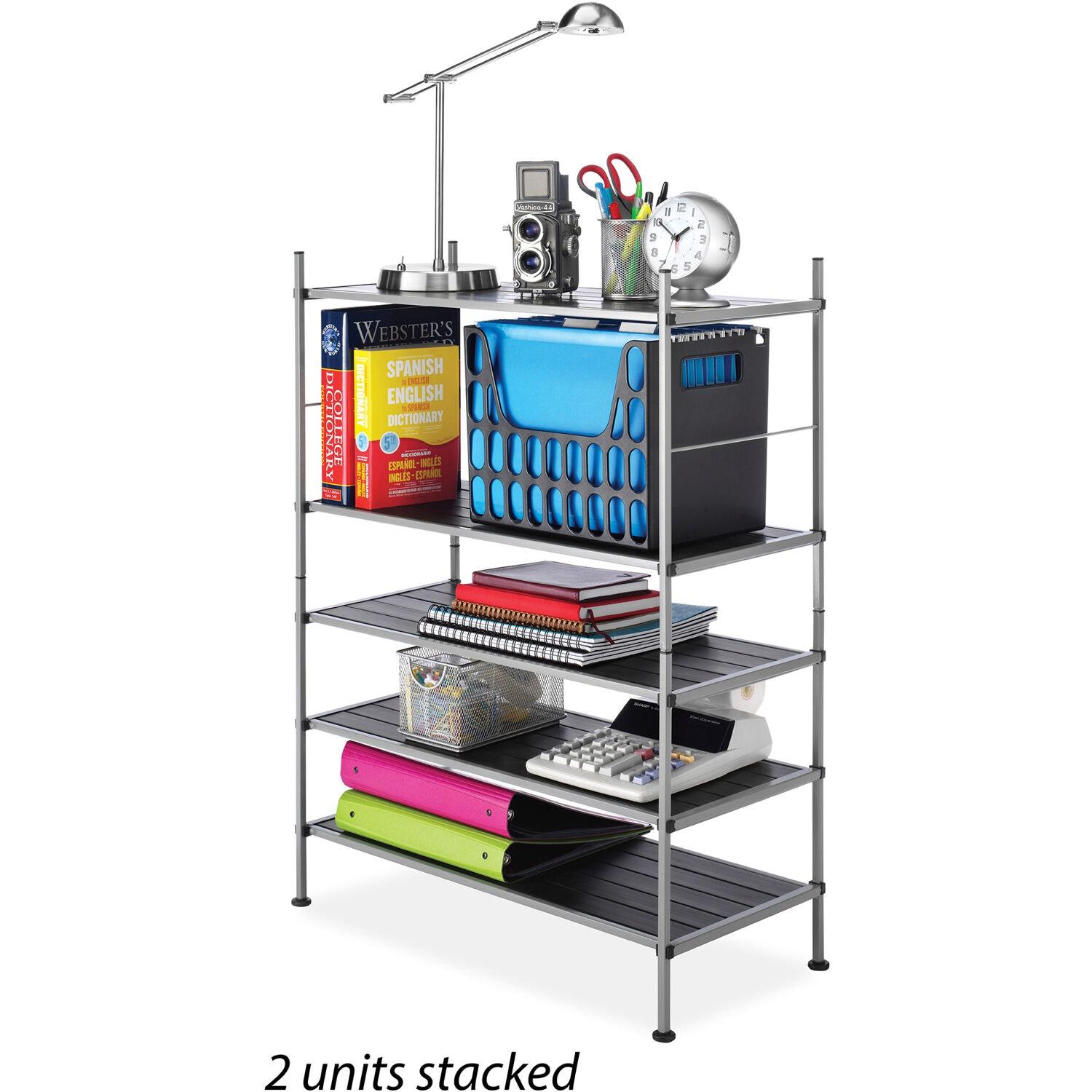 Whitmor 3-Tier Storage Shelves - Shoe Rack and Home Organizer - 12" x 25.625" x 17" - Silver Epoxy Iron Frame