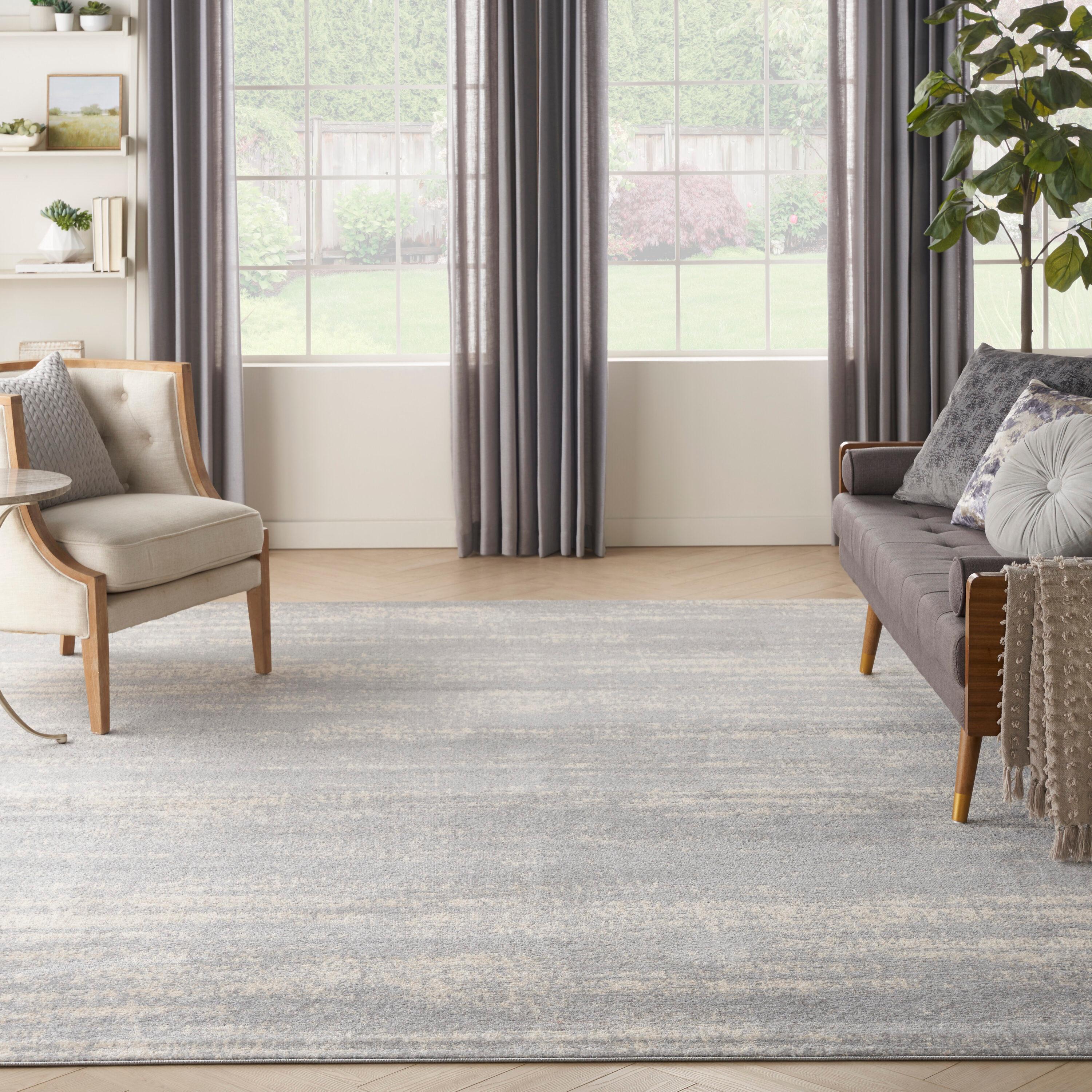 Nourison Essentials 10' x 14' Grey/Beige Modern Indoor/Outdoor Rug