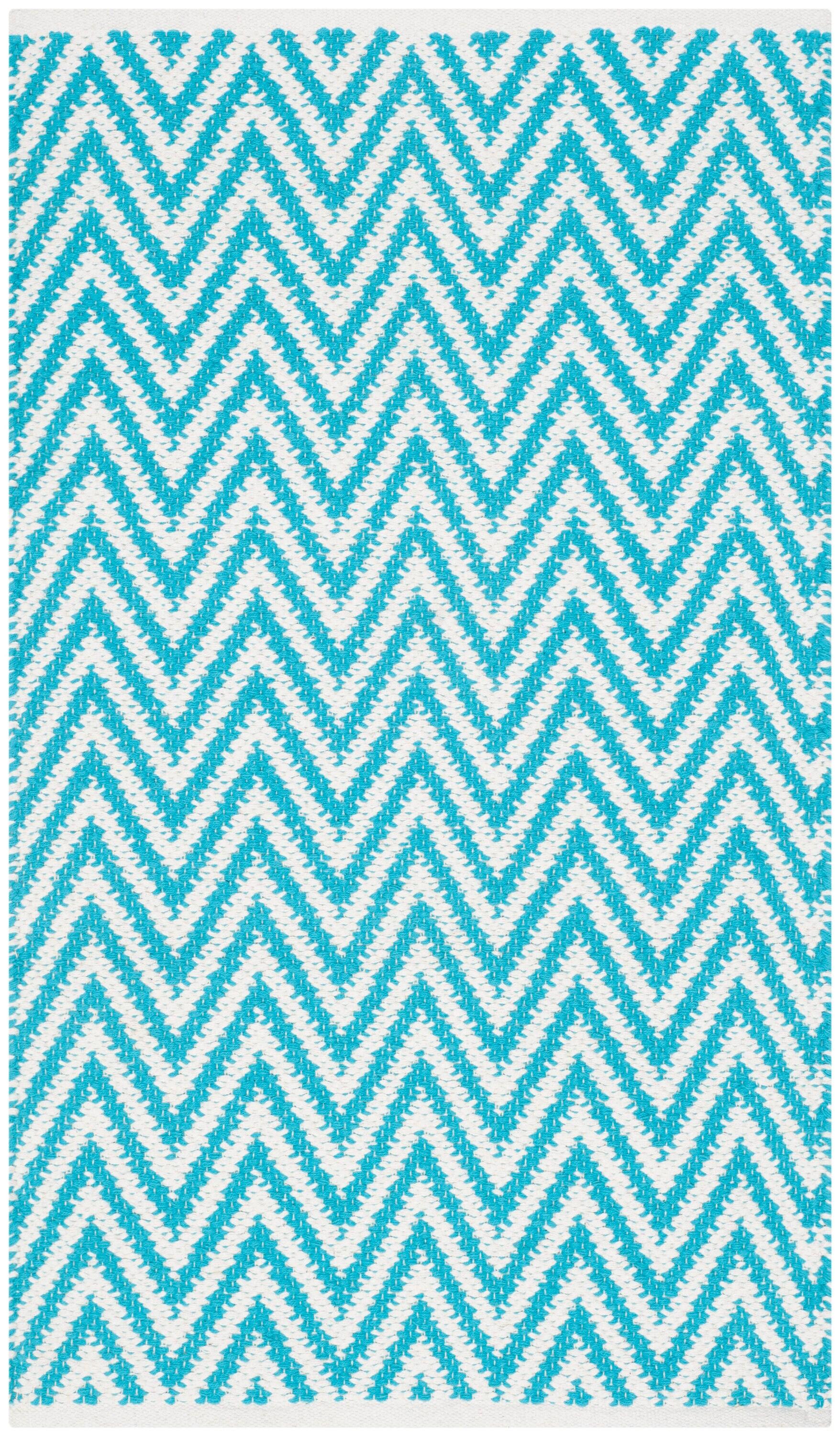 Montauk MTK812 Hand Woven Accent Rug - Turquoise/Ivory - 2'6"x4' - Safavieh.