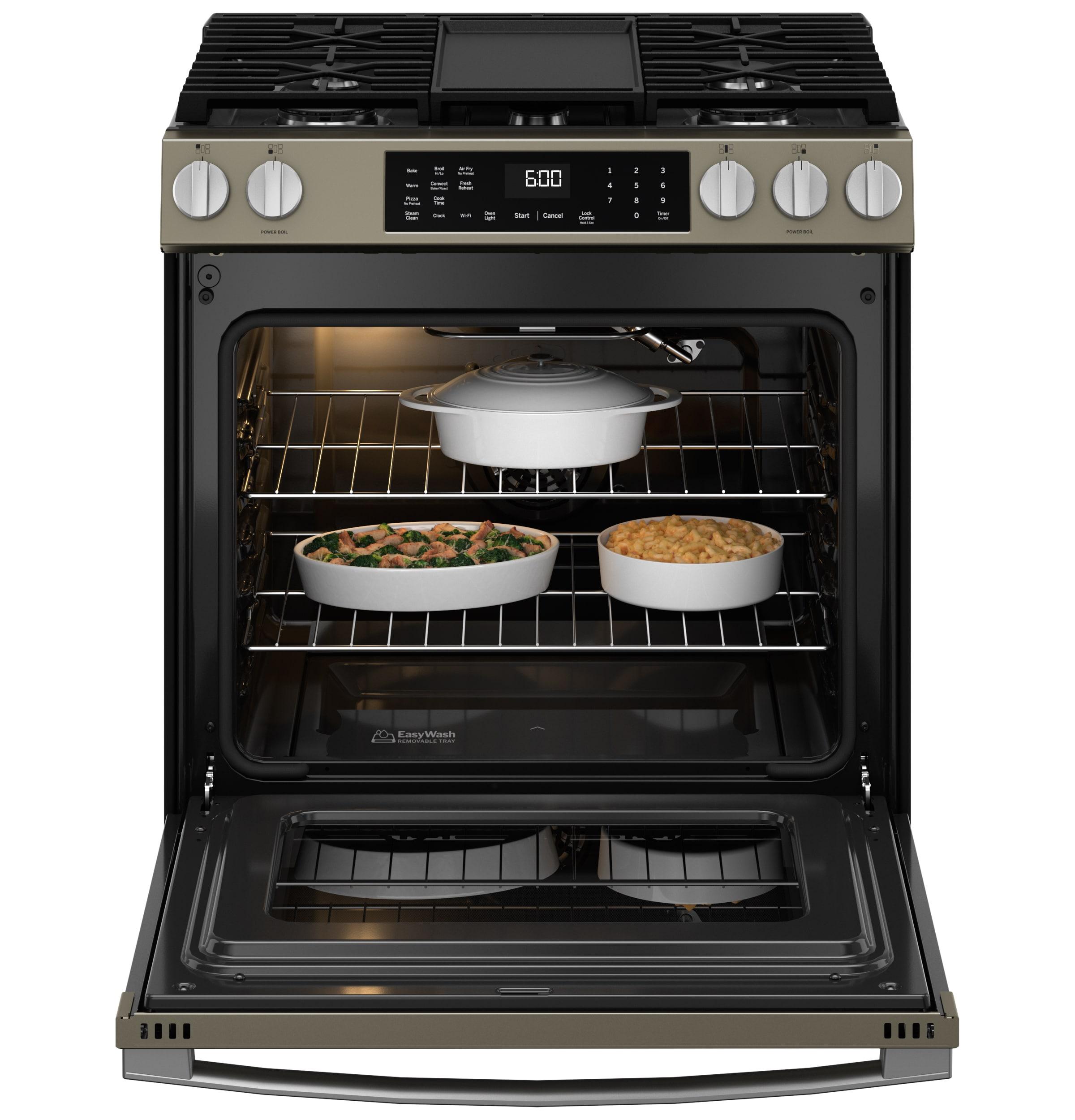 GE 30" Slide-In Front-Control Convection Gas Range