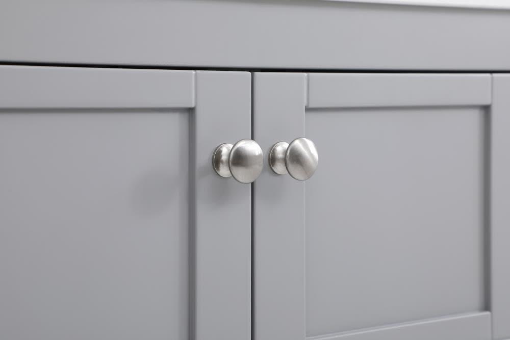 Elegant Decor Theo 48" Steel and Solid Wood Single Bathroom Vanity in Gray