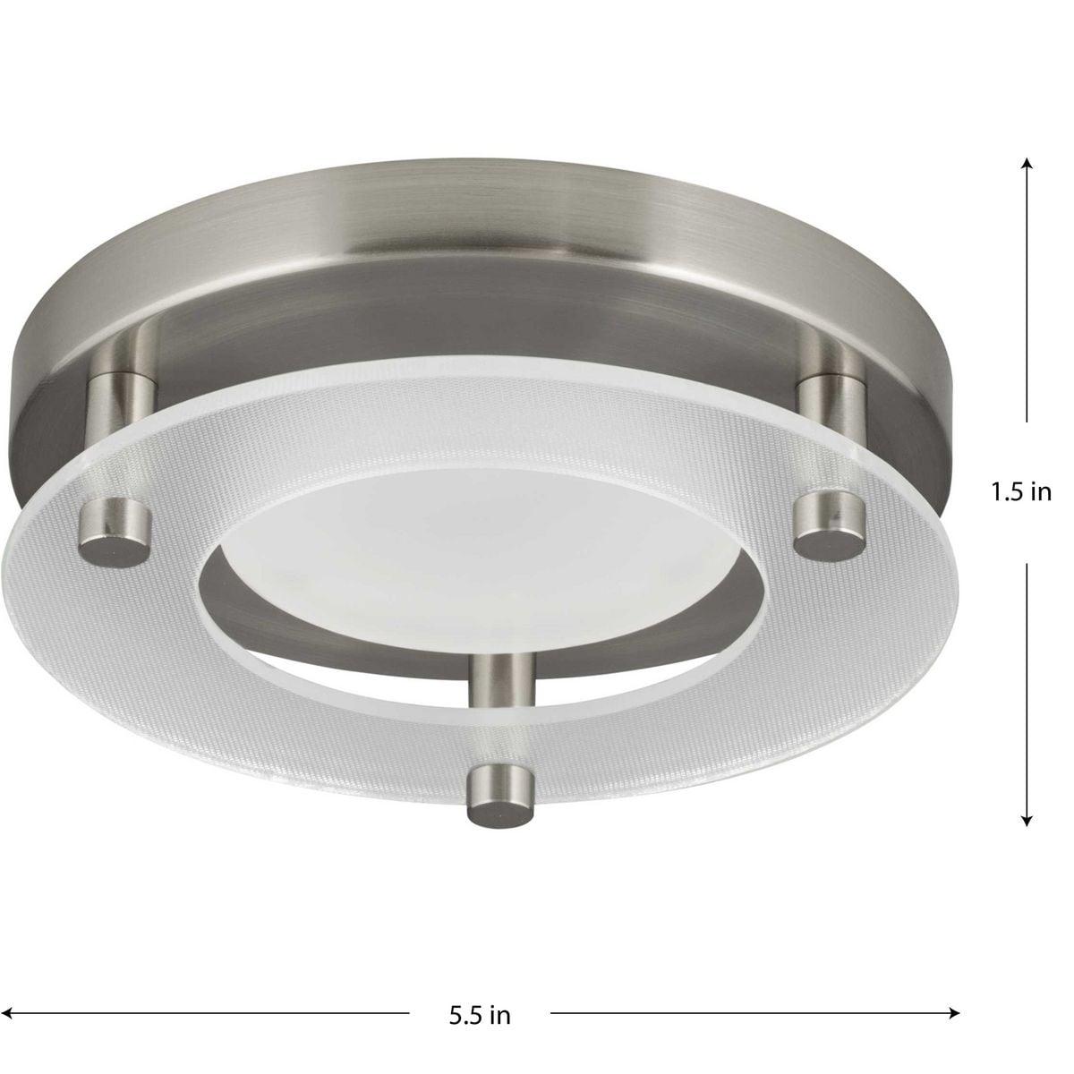 Progress Lighting, P8247 Collection, 1-Light Flush Mount, Brushed Nickel, Steel, Shade Included