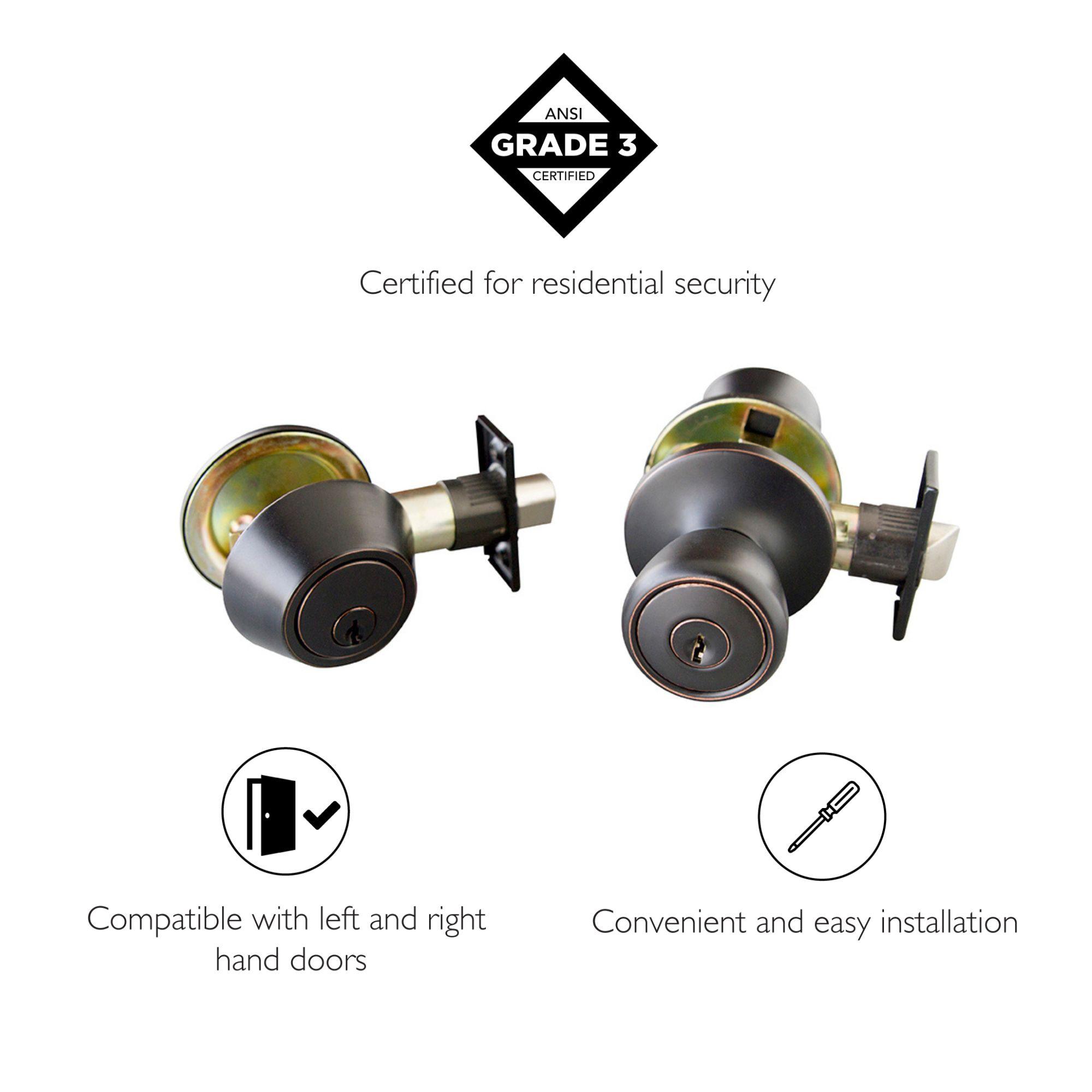Complete Terrace Entry Knob Set with Deadbolt