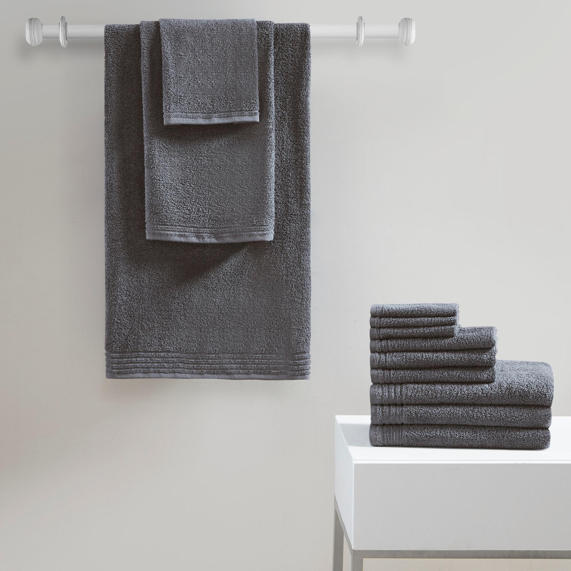 12pc Cotton Quick Dry Bath Towel Set Gray - 510 Design