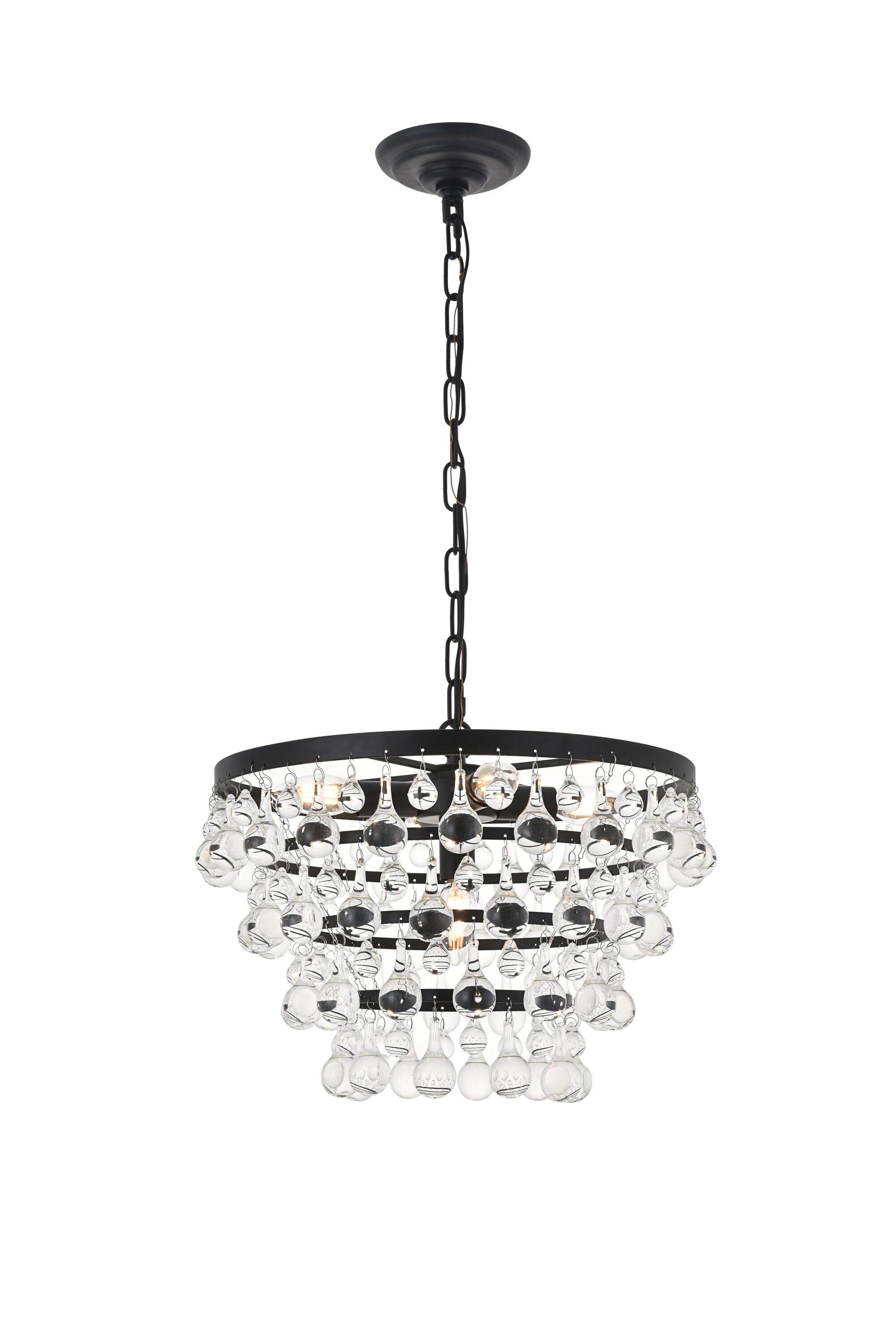 Elegant Lighting Kora 5 light Black Pendant