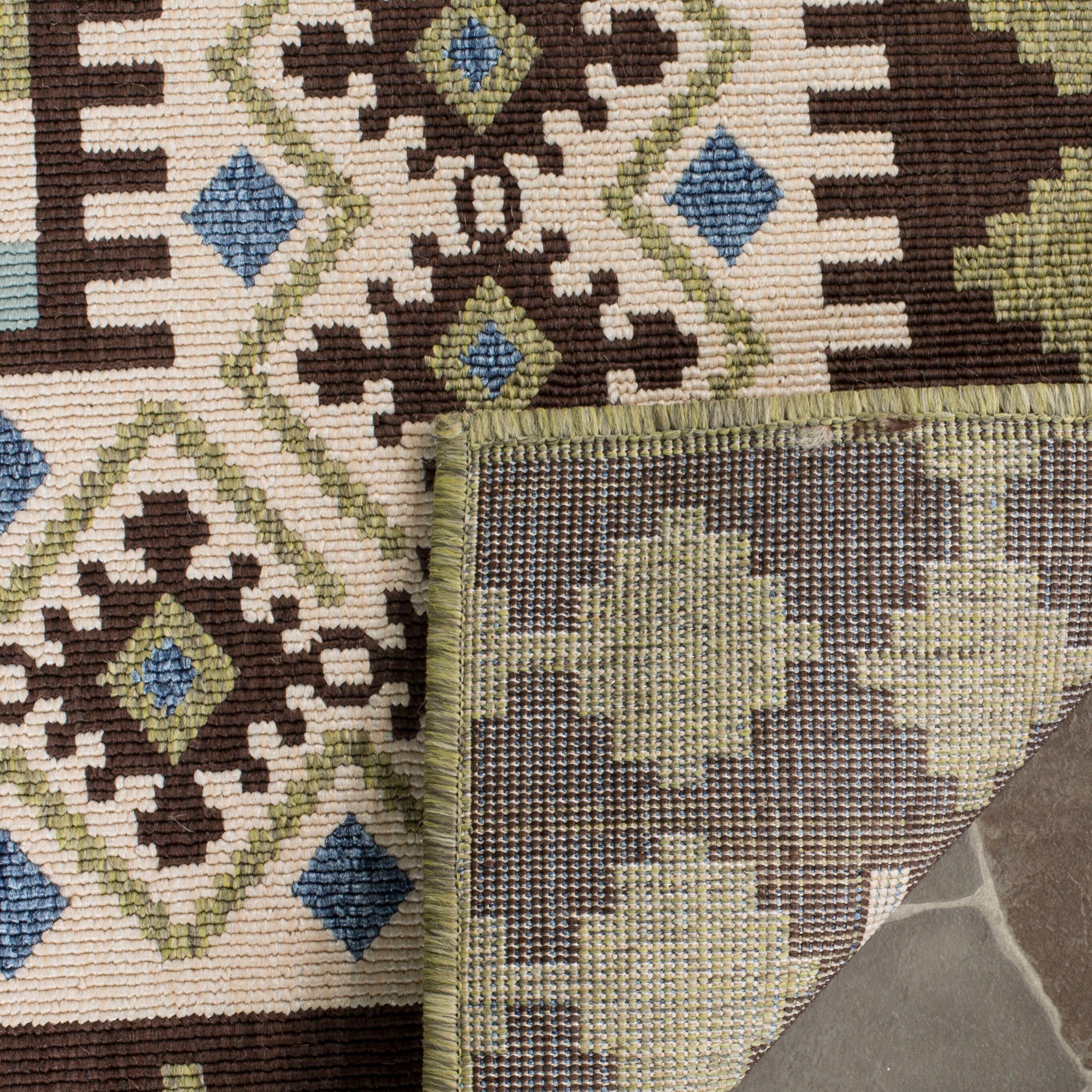 Veranda VER099 Power Loomed Indoor/Outdoor Area Rug - Chocolate/Green - 5'3"x7'7" - Safavieh.