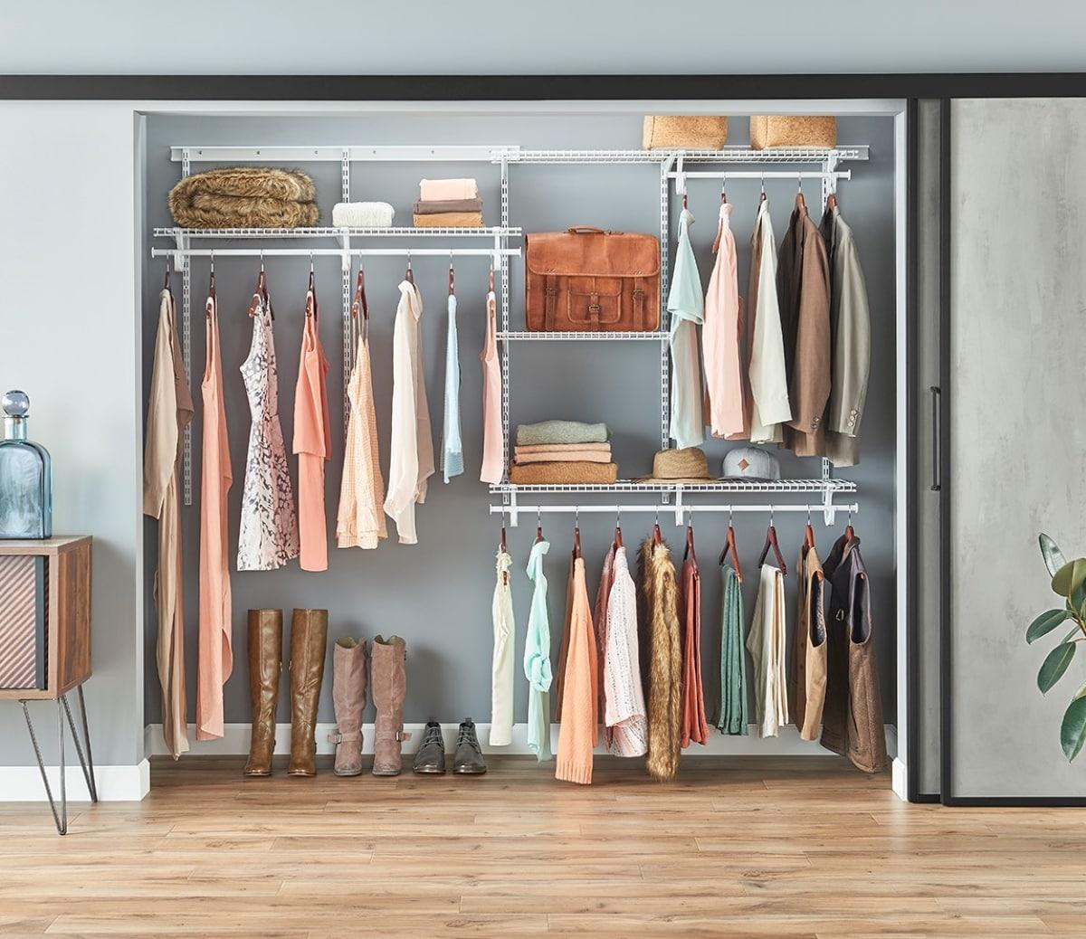 ShelfTrack 60" W - 96" W Closet System Starter Kit