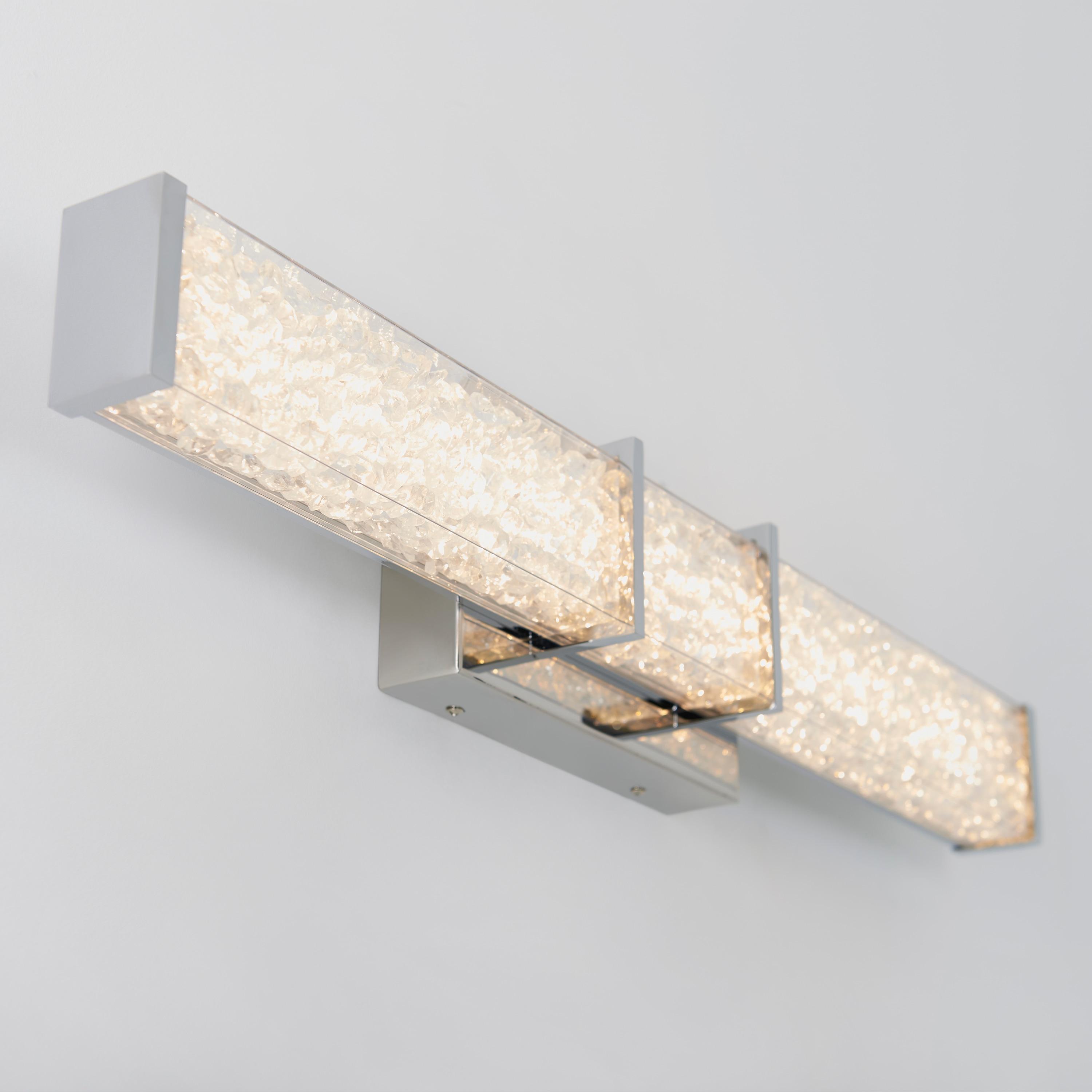 Artika Riviera 27 in. 1-Light Chrome Modern Integrated LED Vanity Light Bar for Bathroom with Crystals