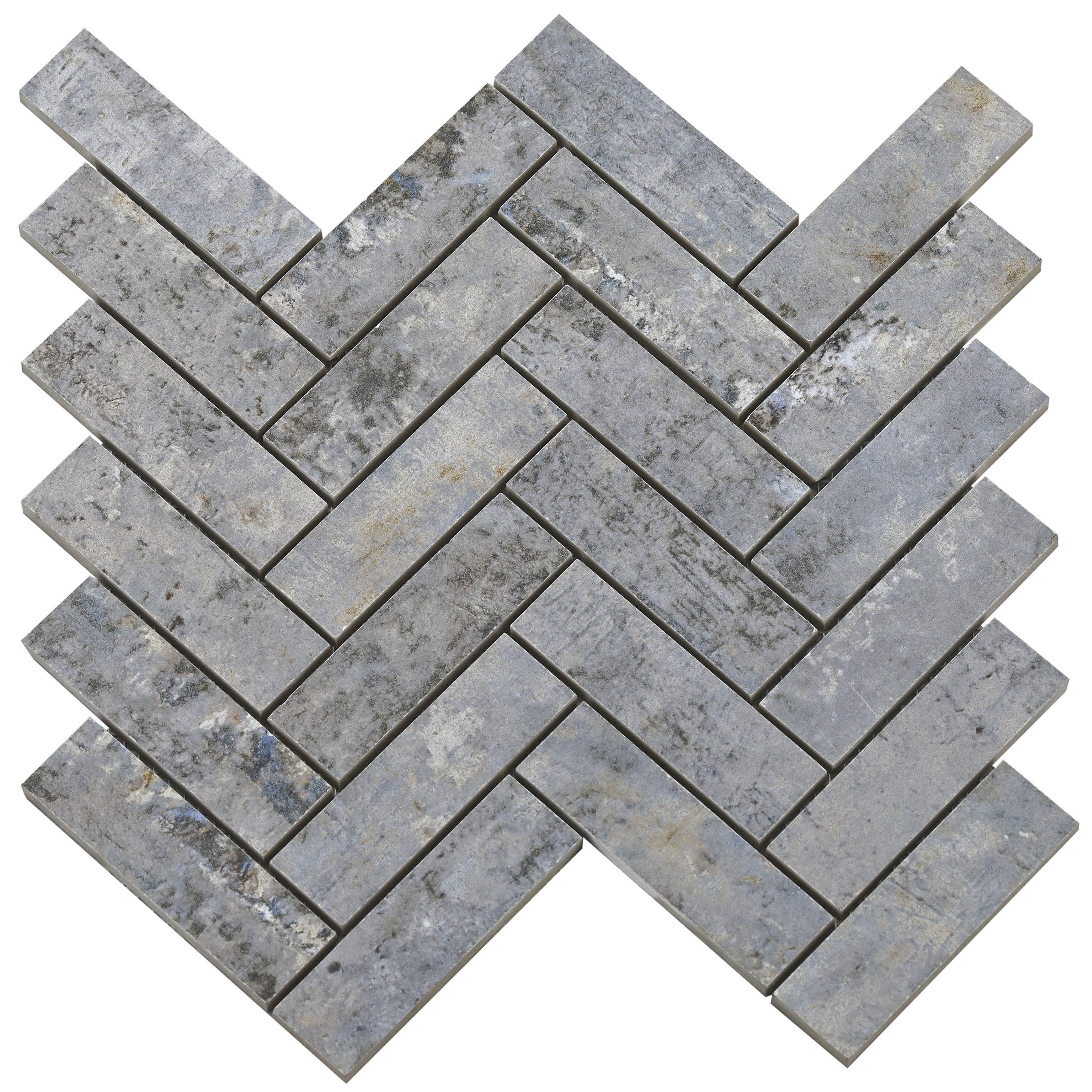 Mantis 10.03 in. x 10.62 in. Herringbone Matte Porcelain Floor & Wall Mosaic Tile (0.75 Sq.Ft./Each)