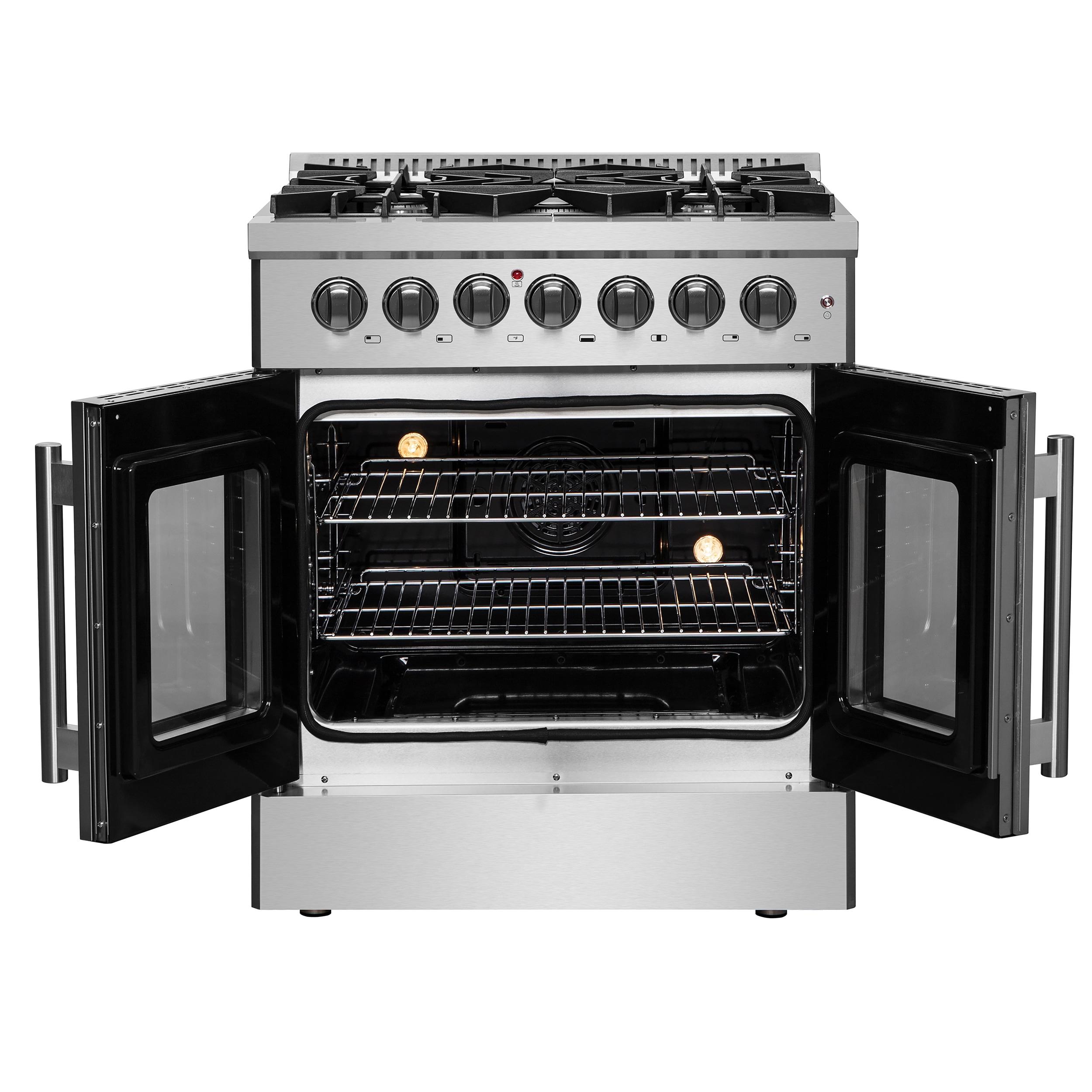 Galiano 30-inch French Door Dual Fuel Range All Stainless Steel with 5 Sealed Burners, 4.32 cu.ft.