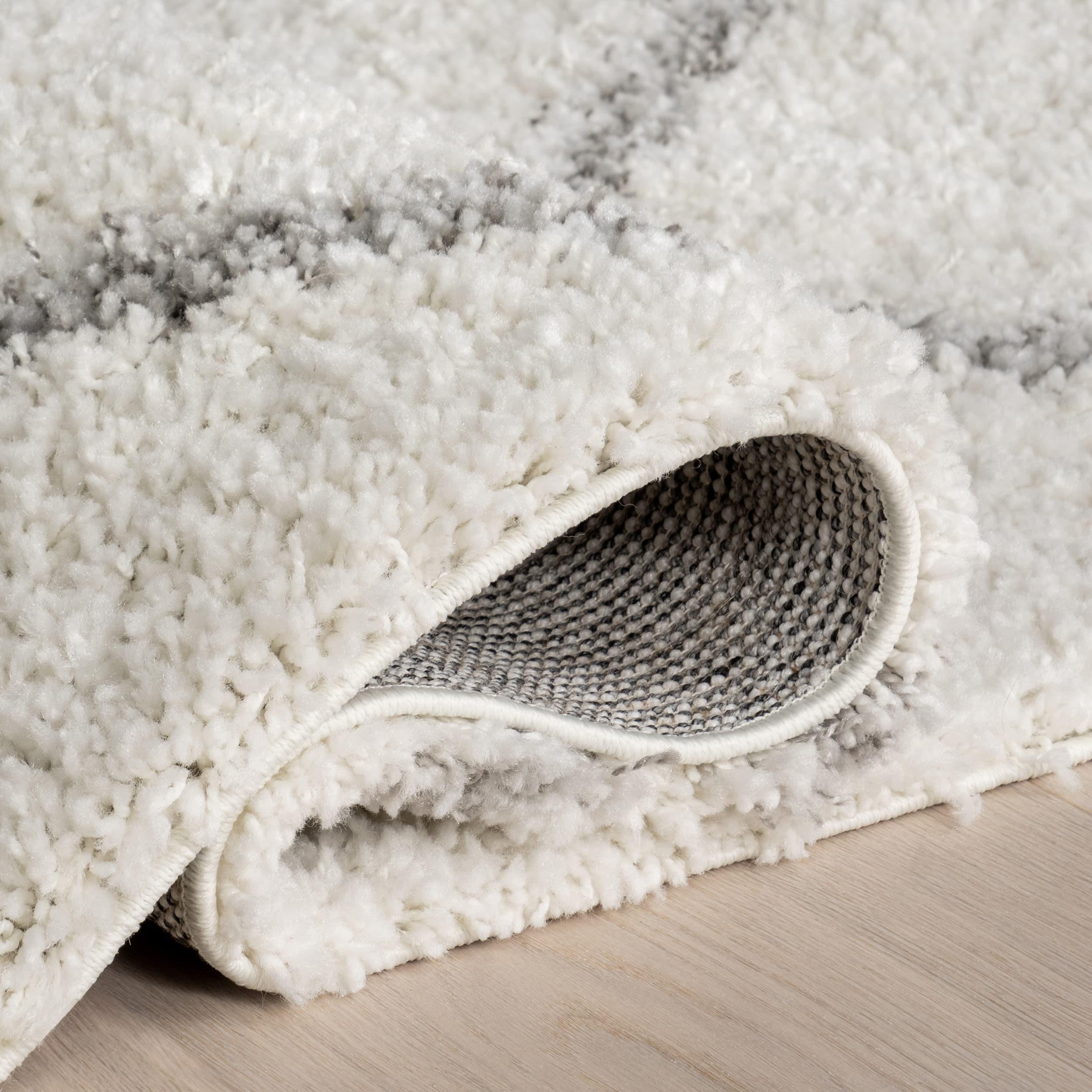 nuLOOM Trellis Cozy Soft & Plush Shag Area Rug, 6' 7" x 9', White