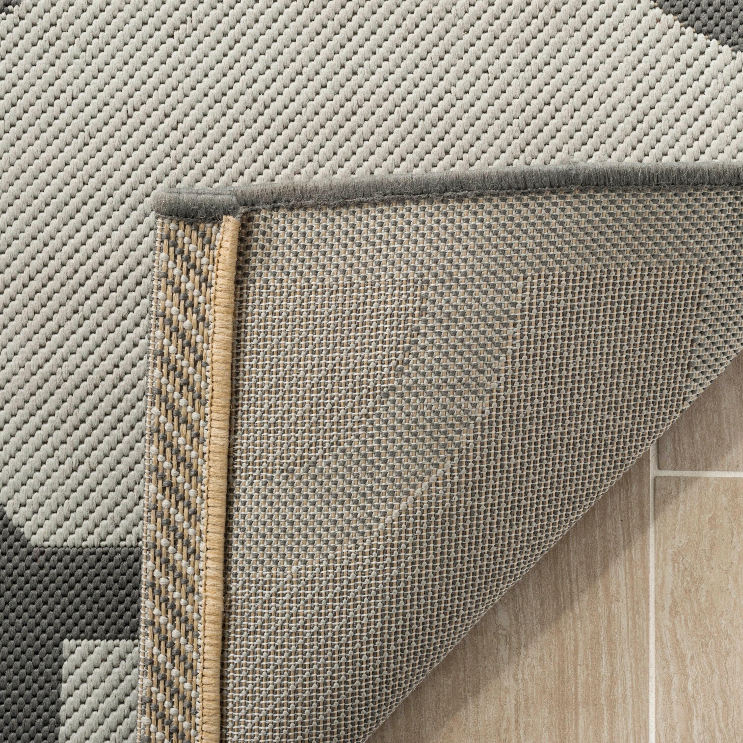 Martha Stewart Fretwork - MSR4121 - Indoor Power Loomed Area Rugs - Grey - 5'3"x7'7"