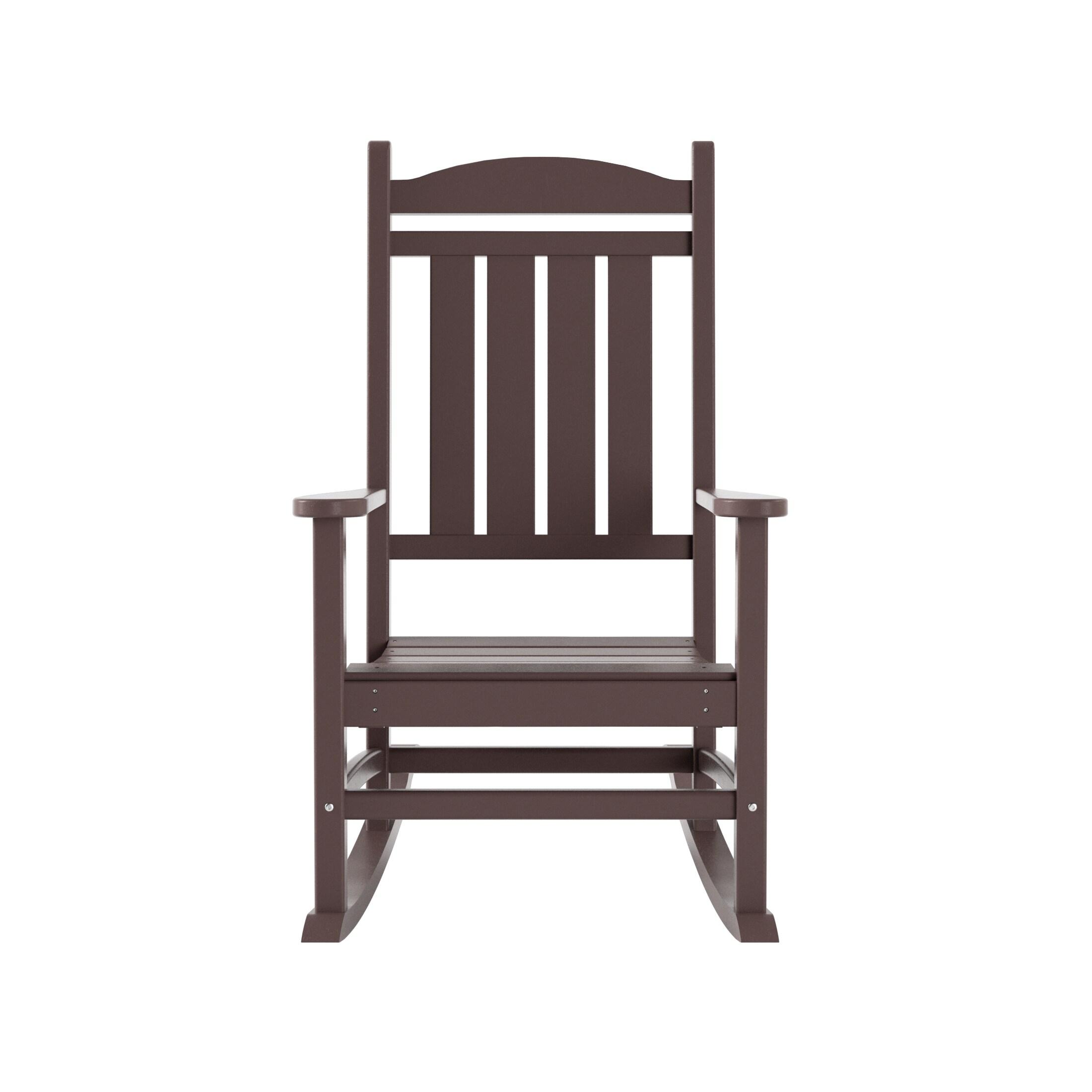 Laguna Dark Brown HDPE Outdoor Rocking Chair with Arms