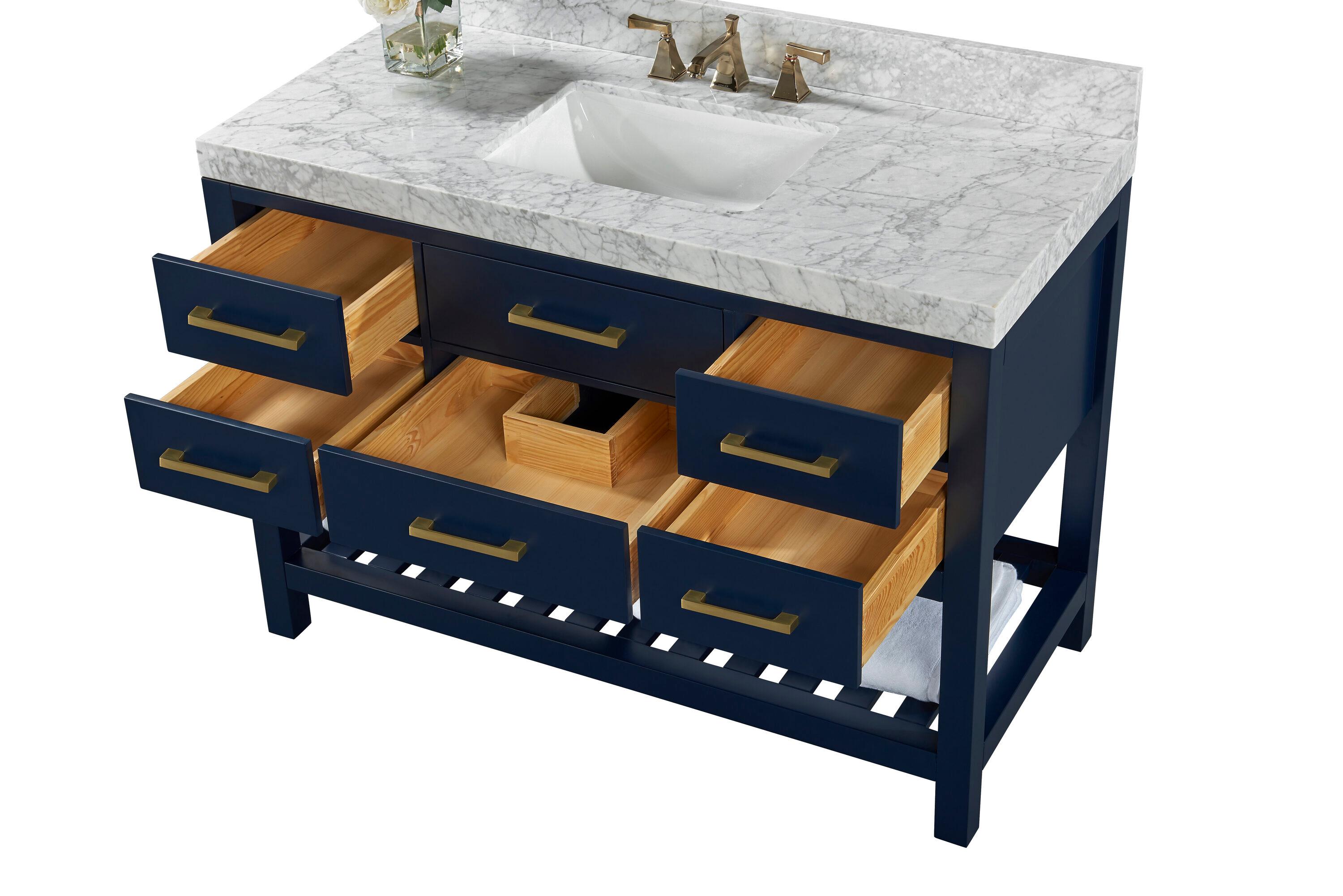 Ancerre Designs Elizabeth 48" Wood Bathroom Vanity Set in Heritage Blue