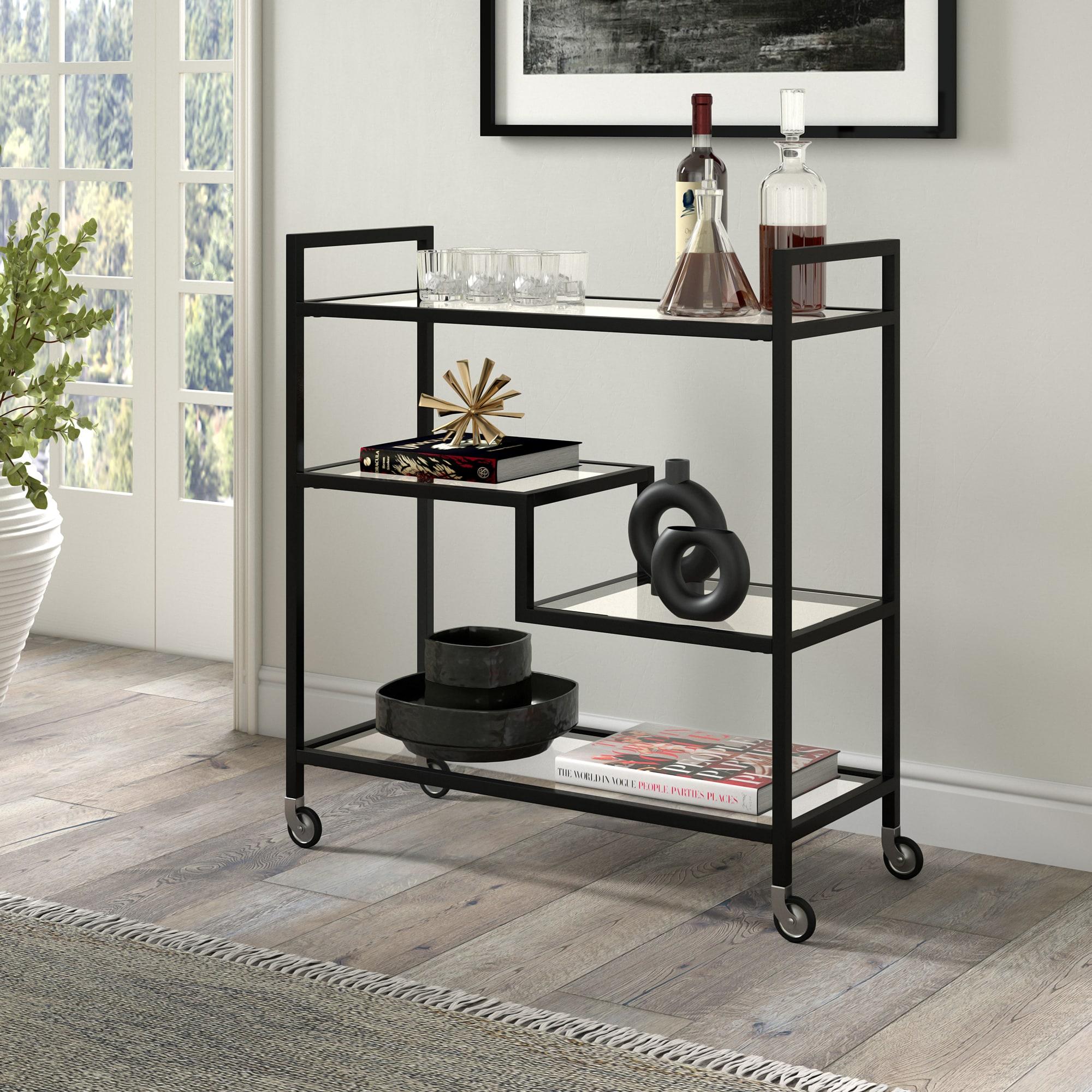 Henn&Hart 33" Blackened Bronze Bar Cart