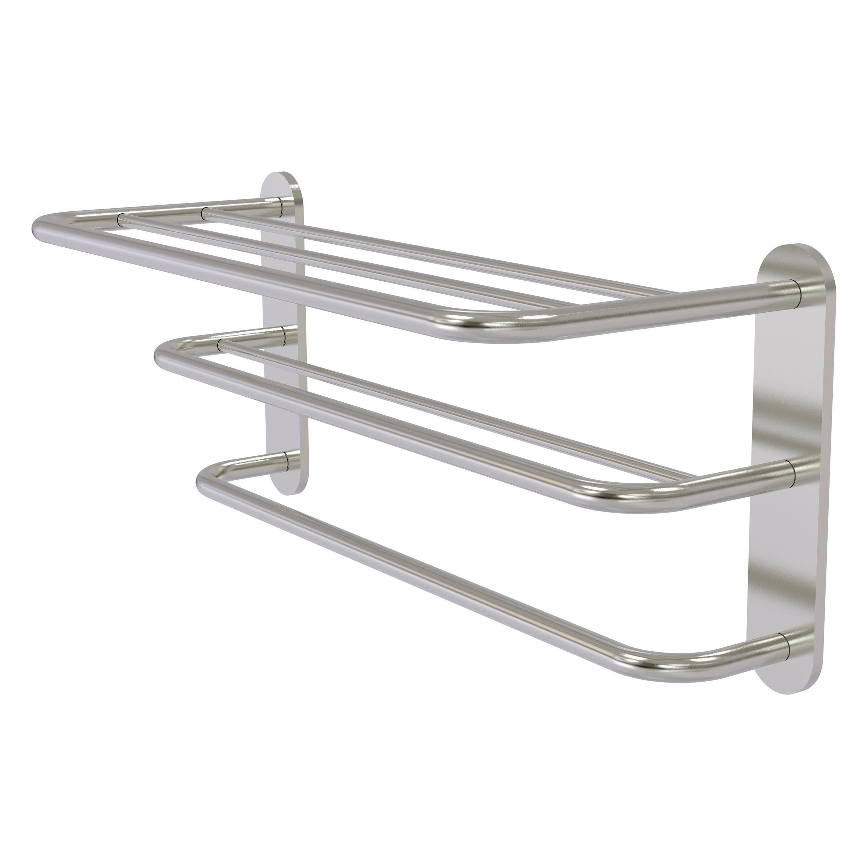 Bineta Satin Nickel 24.7" Elegant Metal Towel Shelf with Drying Rack