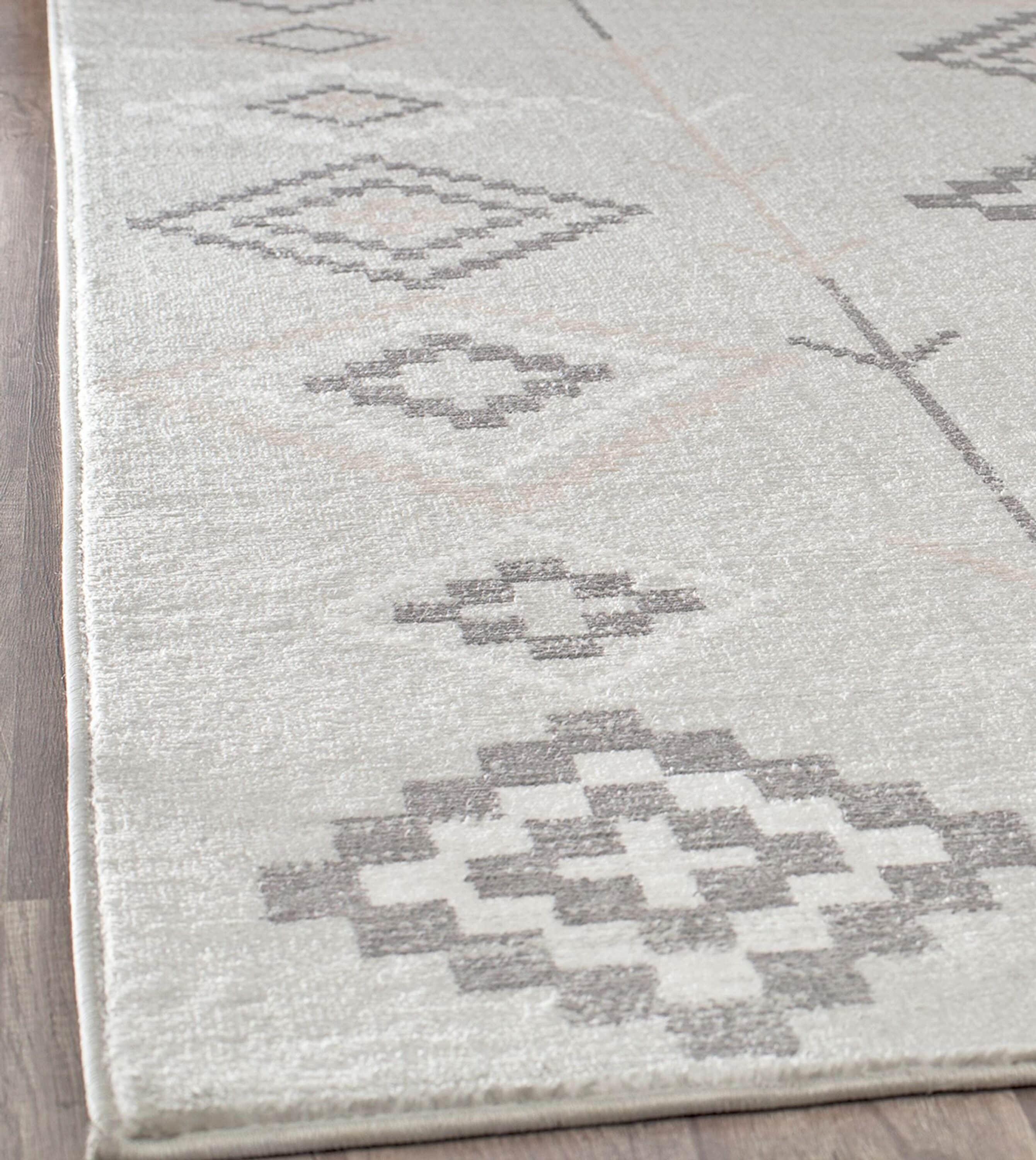 Bodrum Tribal Native Fog Area Rug