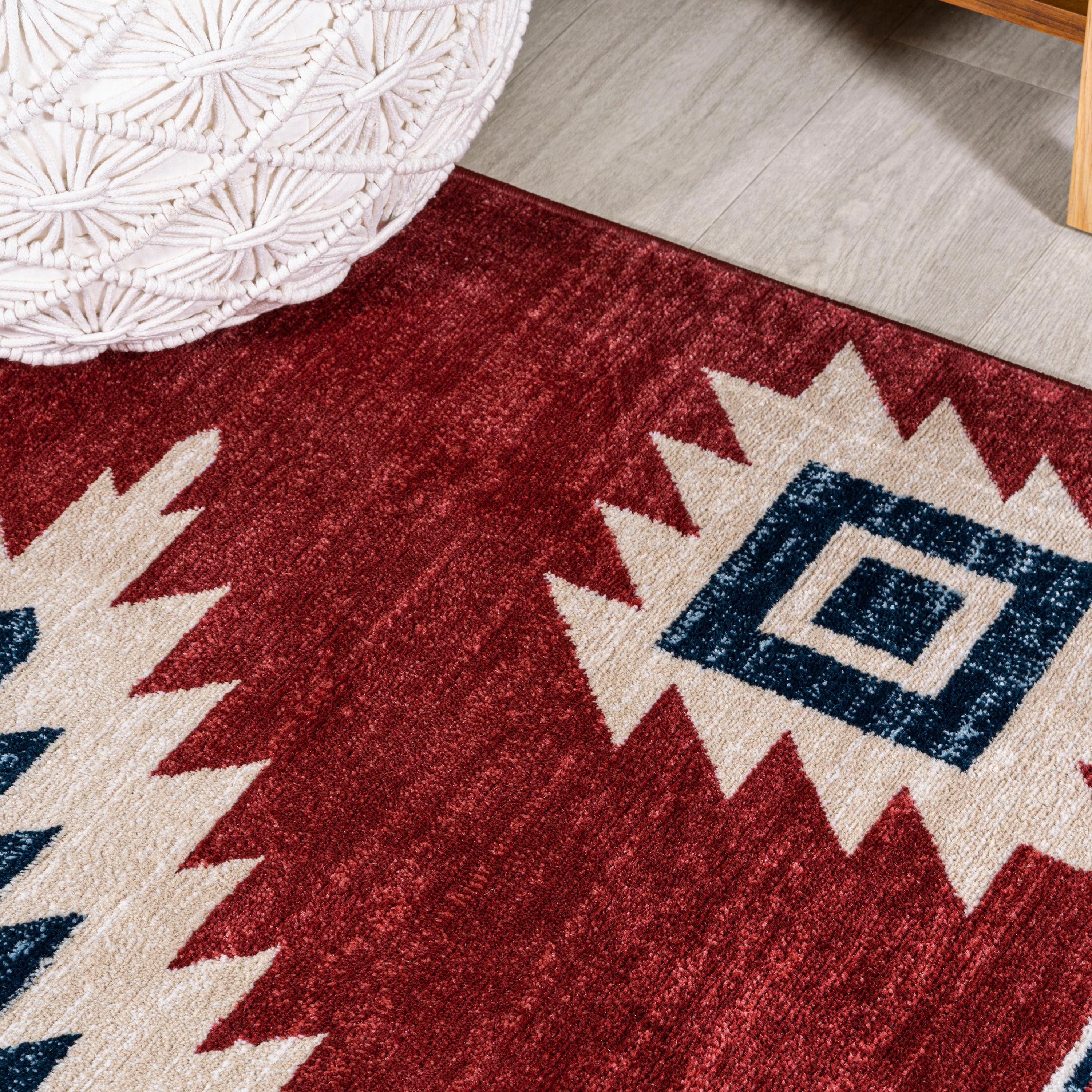 Well Woven Tulsa Lea Traditional Vintage Southwestern Tribal Crimson 3'11" x 5'3" Area Rug