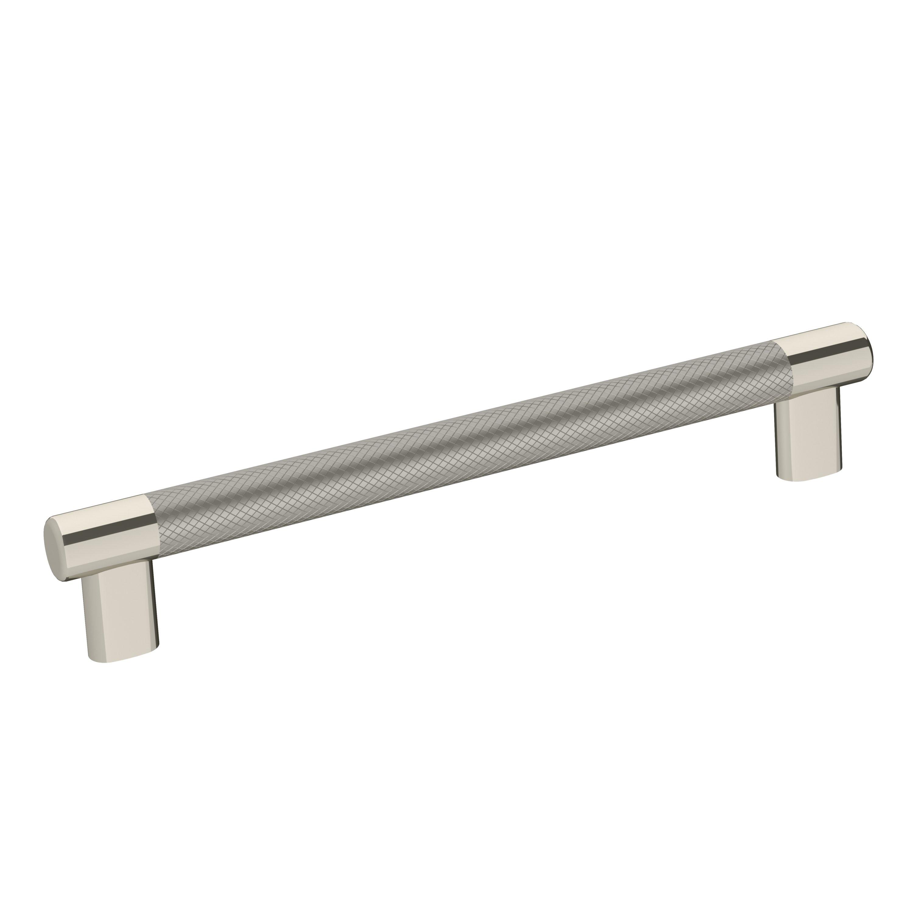 Amerock Esquire 8 inch (203mm) Center-to-Center Polished Nickel/Stainless Steel Cabinet Pull