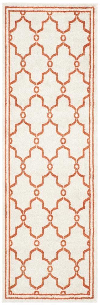 Amherst AMT414 Power Loomed Indoor Runner Rug - Beige/Orange - 2'3"x11' - Safavieh