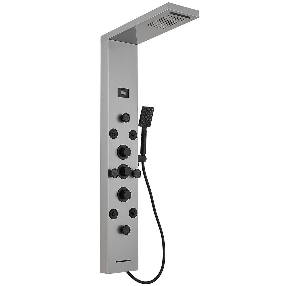 BWE 8-Shower Tower Shower Panel System with Rainfall Shower Head and Shower Wand