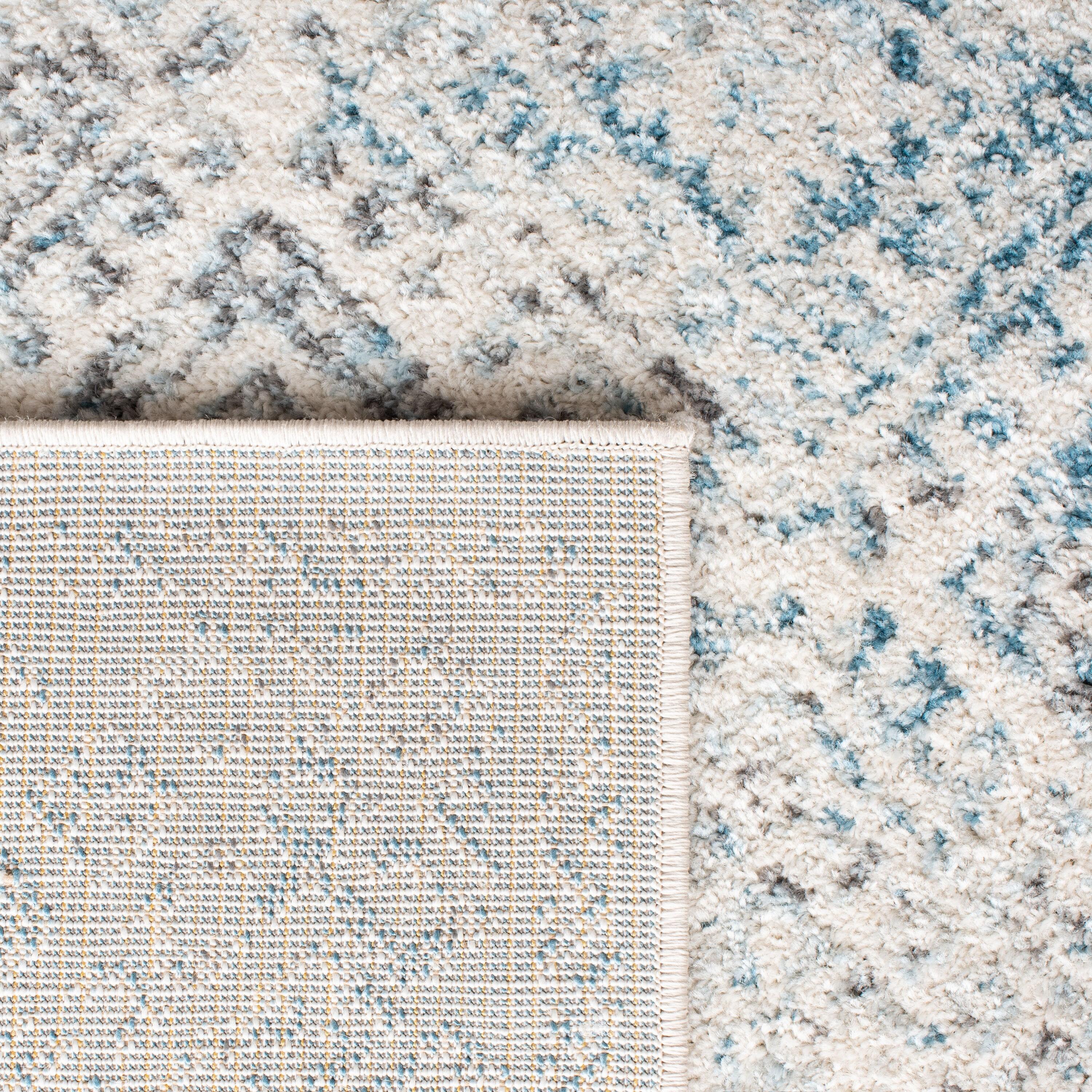 SAFAVIEH Tulum Ophelia Bordered Geometric Area Rug, 9' x 12', Ivory/Turquoise