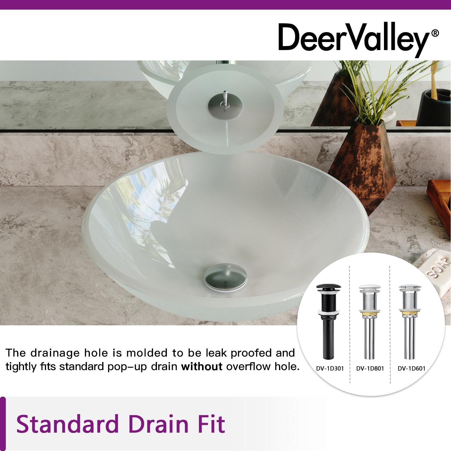 DeerValley Symmetry 16.5'' Circular Glass Vessel Bathroom Sink