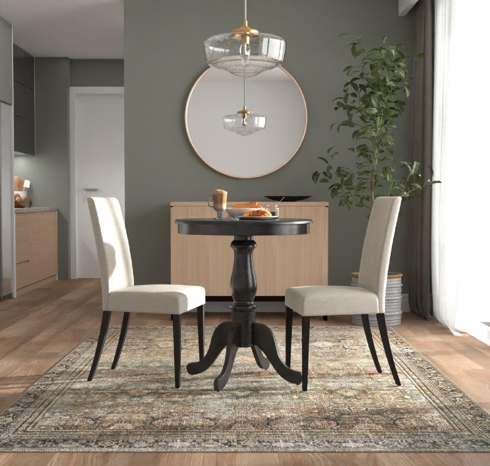 Carolina Living 30" Salem Round Pedestal Bar Table Espresso: MDF, Rubberwood, for 2