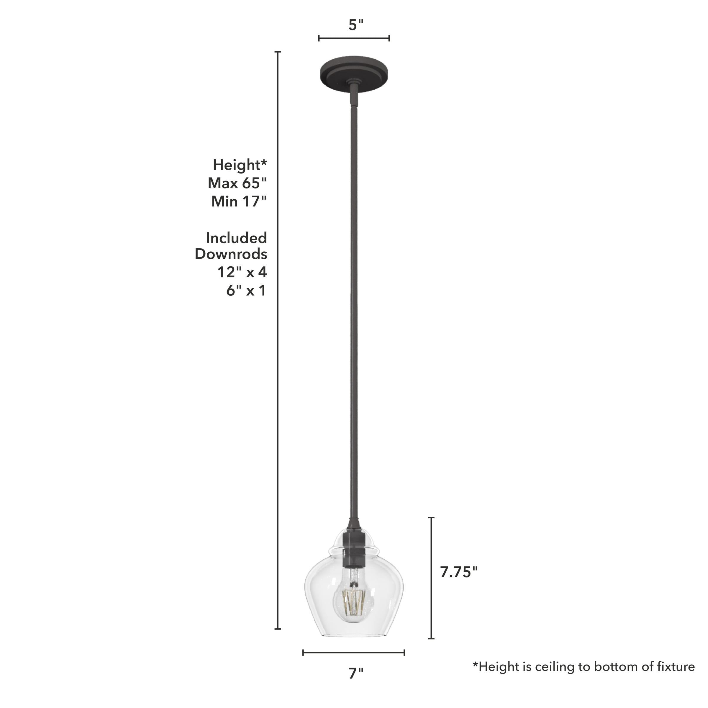 Dunshire 1 Light Noble Bronze Pendant with Glass