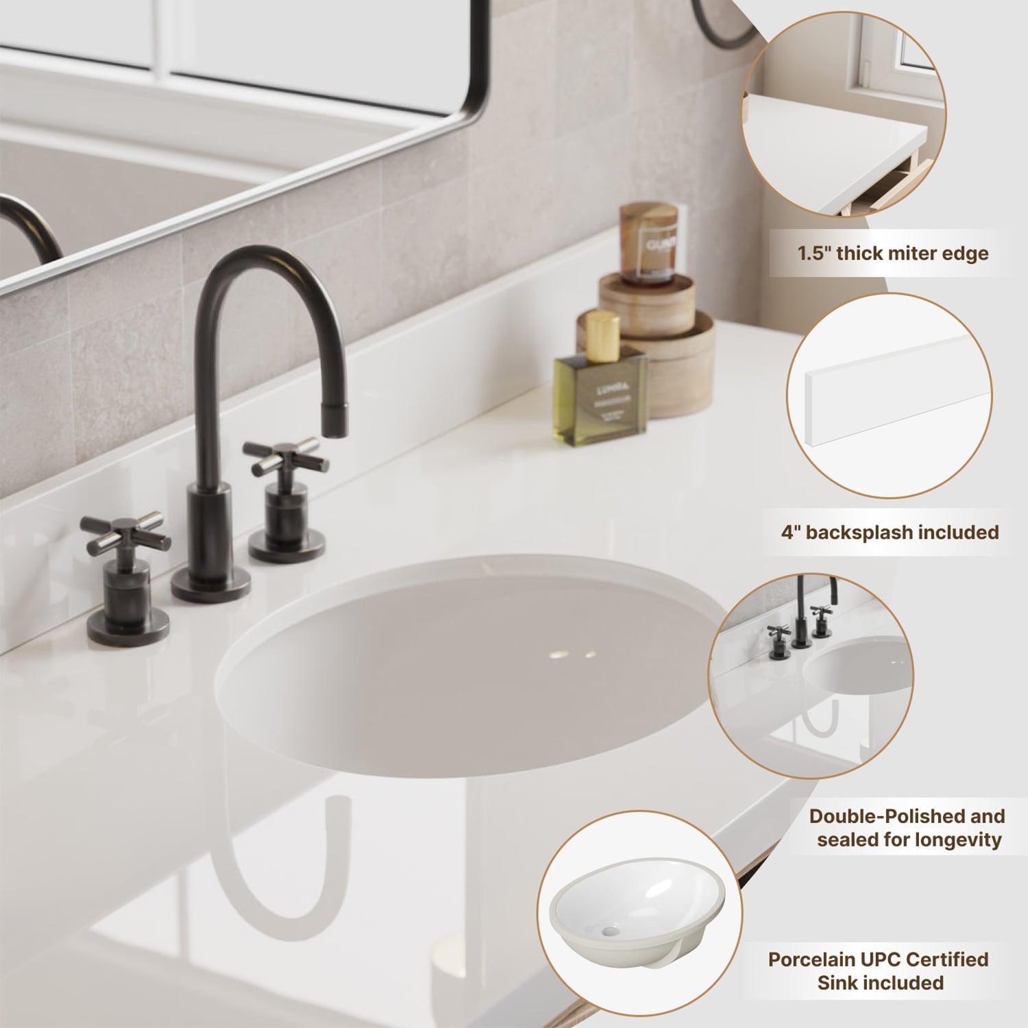 Ariel A073dwqovo Cambridge 73" Free Standing Double Basin Vanity Set - Brown