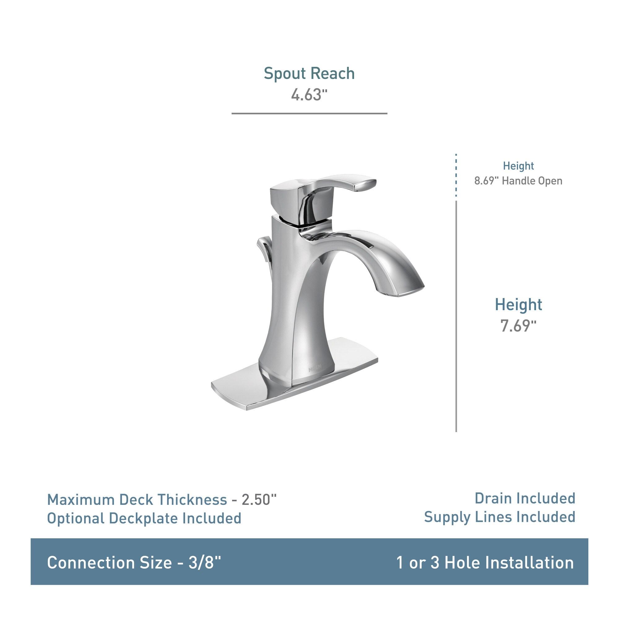 Moen Voss Single Hole Bathroom Faucet with Drain Assembly