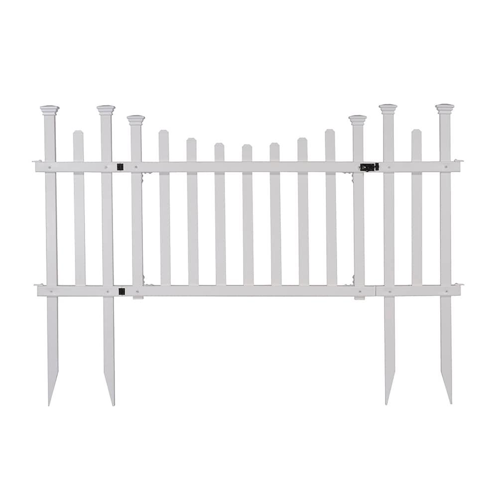 30in H x 62in W (1 Gate) No Dig Zippity Madison Gate Kit, White Vinyl Picket Fence Gate Kit for Madison Fence Panels, Child or Dog Gate for Backyard, Patio, Outdoor, or Garden Fence, ZP19028