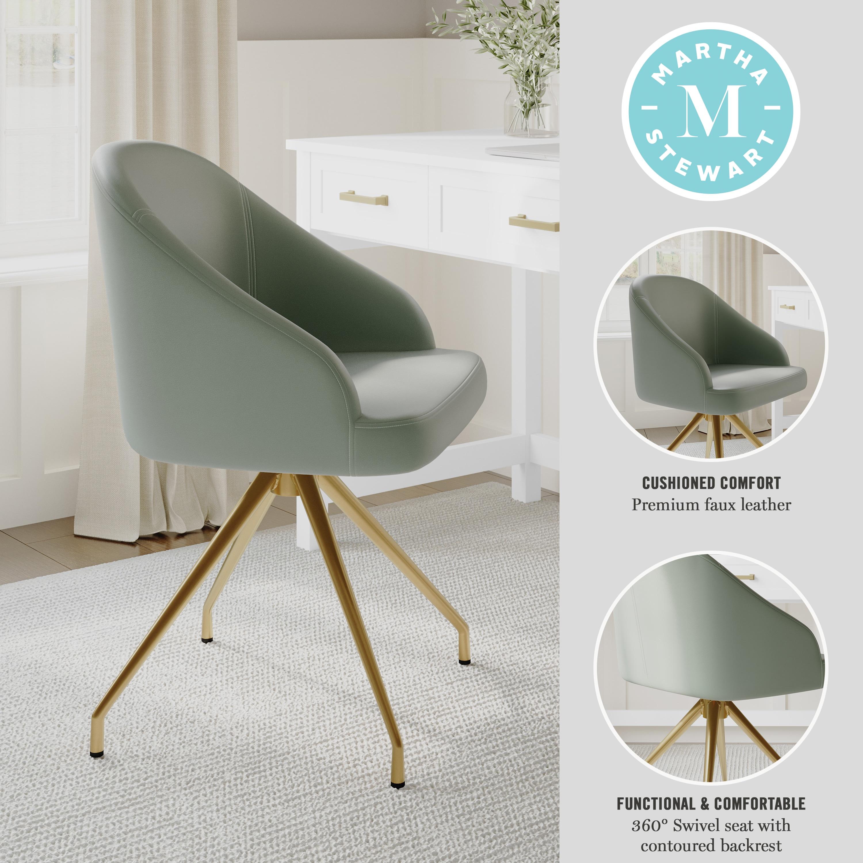 Martha Stewart Martha Stewart Sora Upholstered Stationary Swivel Home Office Chair