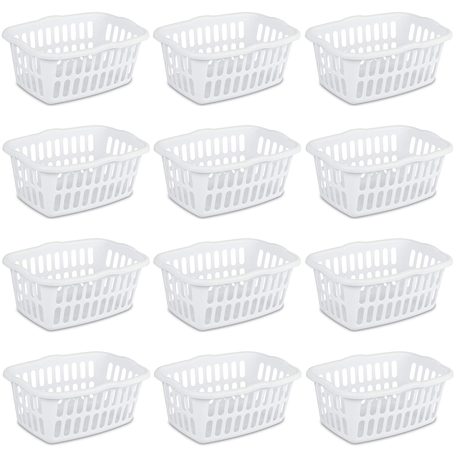 Sterilite Sterilite 1.5 Bu Rectangular Laundry Basket, Classic Design to Carry Clothes to Laundry Room (Set of 12)