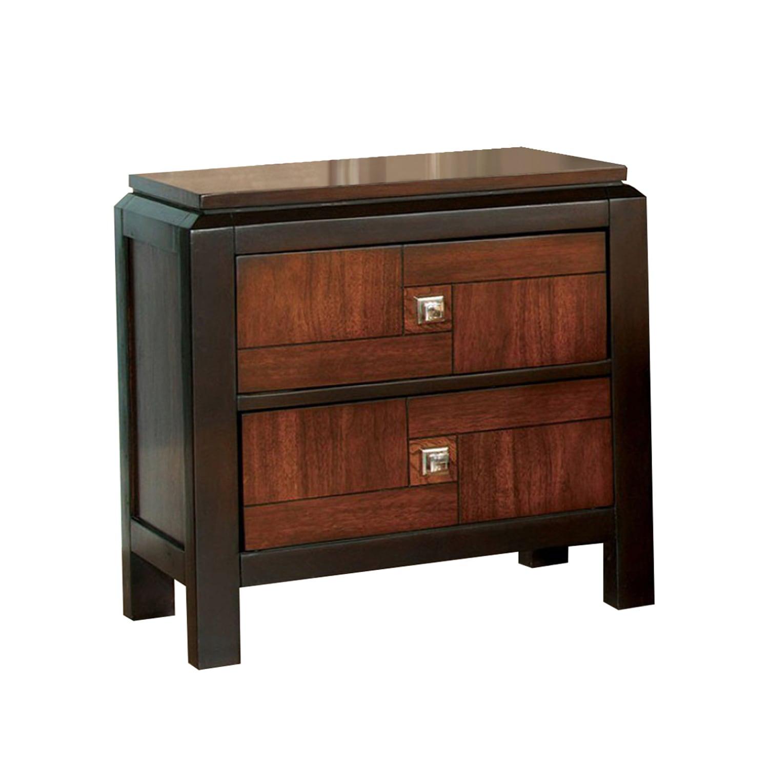 Patra Acacia & Walnut 2-Drawer Transitional Nightstand